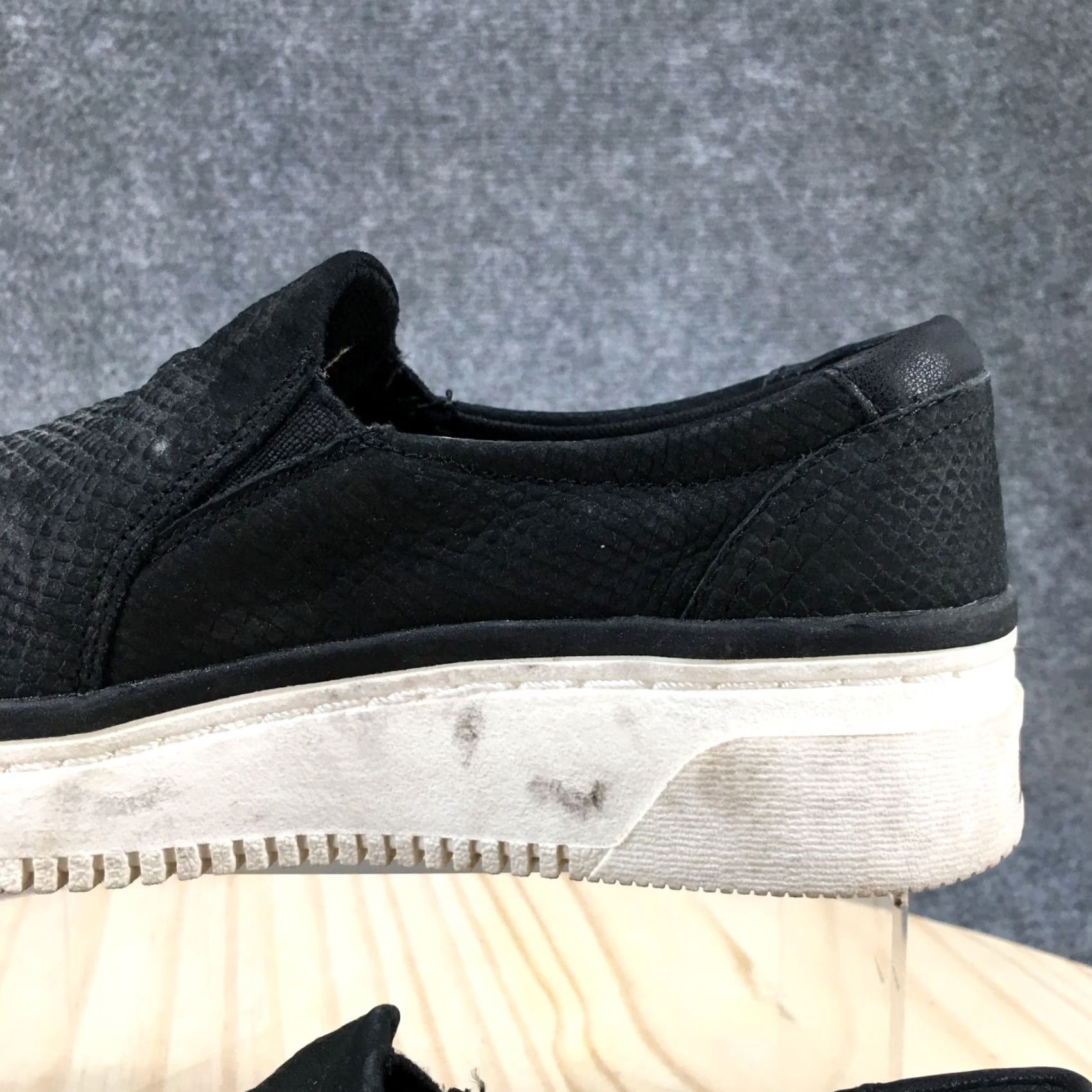 Vintage Dr Scholl's Sneakers Womens 7.5M Black Everywhere Platform Slip On Snake Embossed Shoes Casual Size US 8 / IT 38 - 5 Thumbnail