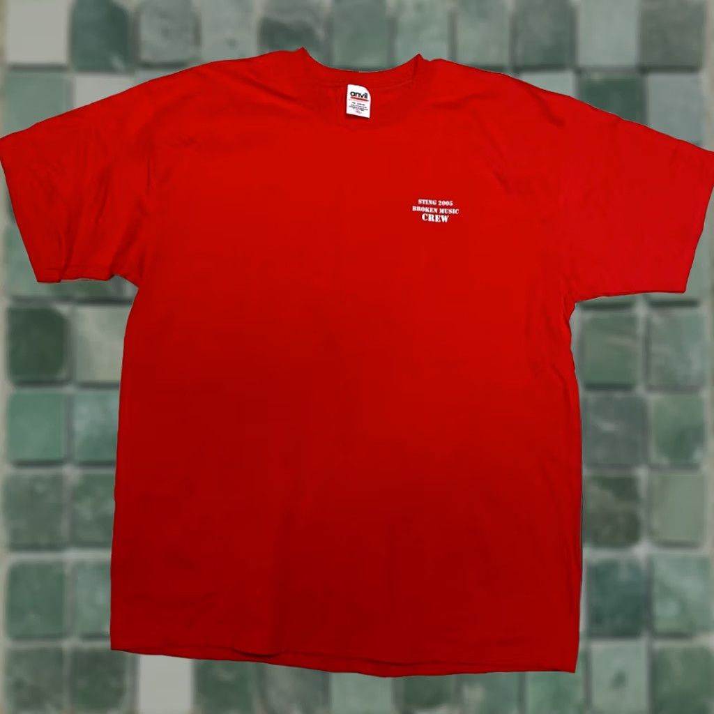 Anvil VINTAGE Anvil Knitwear T-Shirt Mens XL Red 2005 Sting Broken Music Minimalist NWOT Mens Size US XL / EU 56 / 4 - 1 Thumbnail