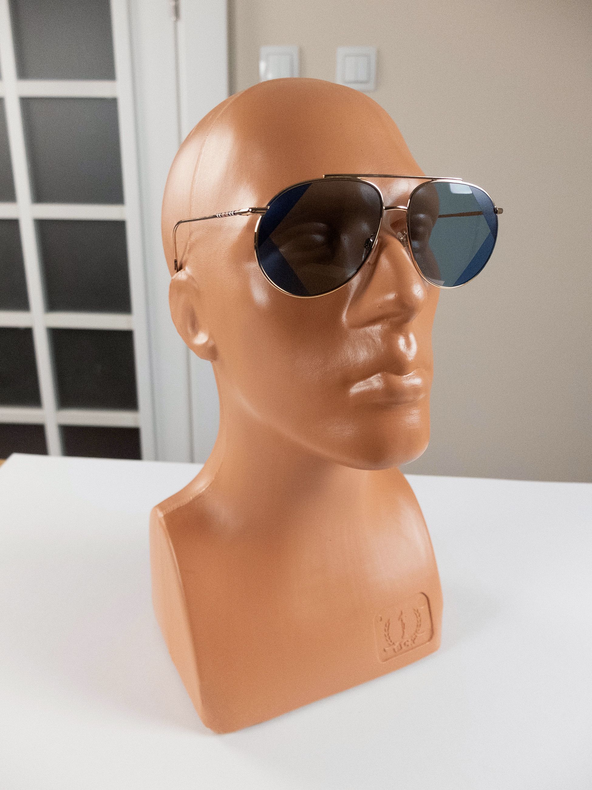 Burberry BURBERRY gold tone & blue metal aviator sunglasses Size ONE SIZE - 9 Thumbnail