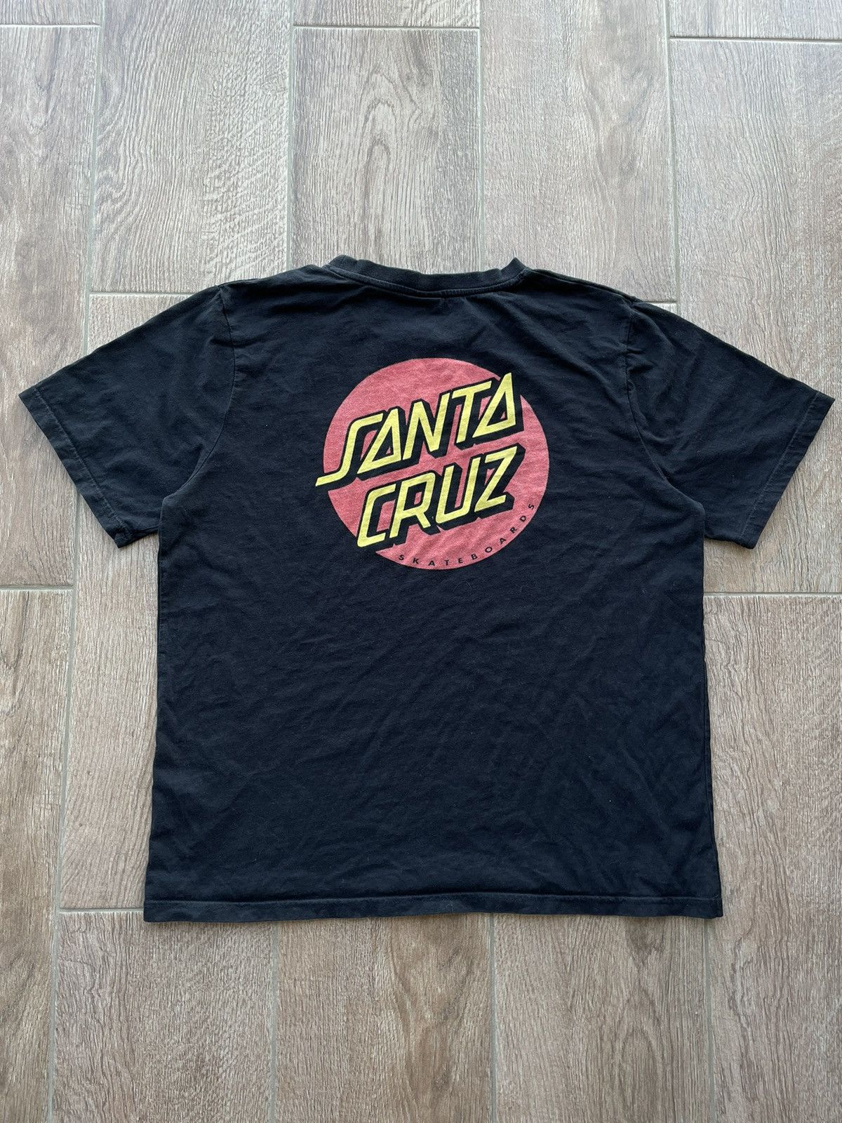 SANTA CRUZ Surf Skate T-shirt, Men's M size unclear wine-red Vintage Second Hand