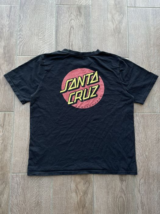 Vintage Vintage Mans Santa Cruz Big Logo Black Tee Shirt | Grailed