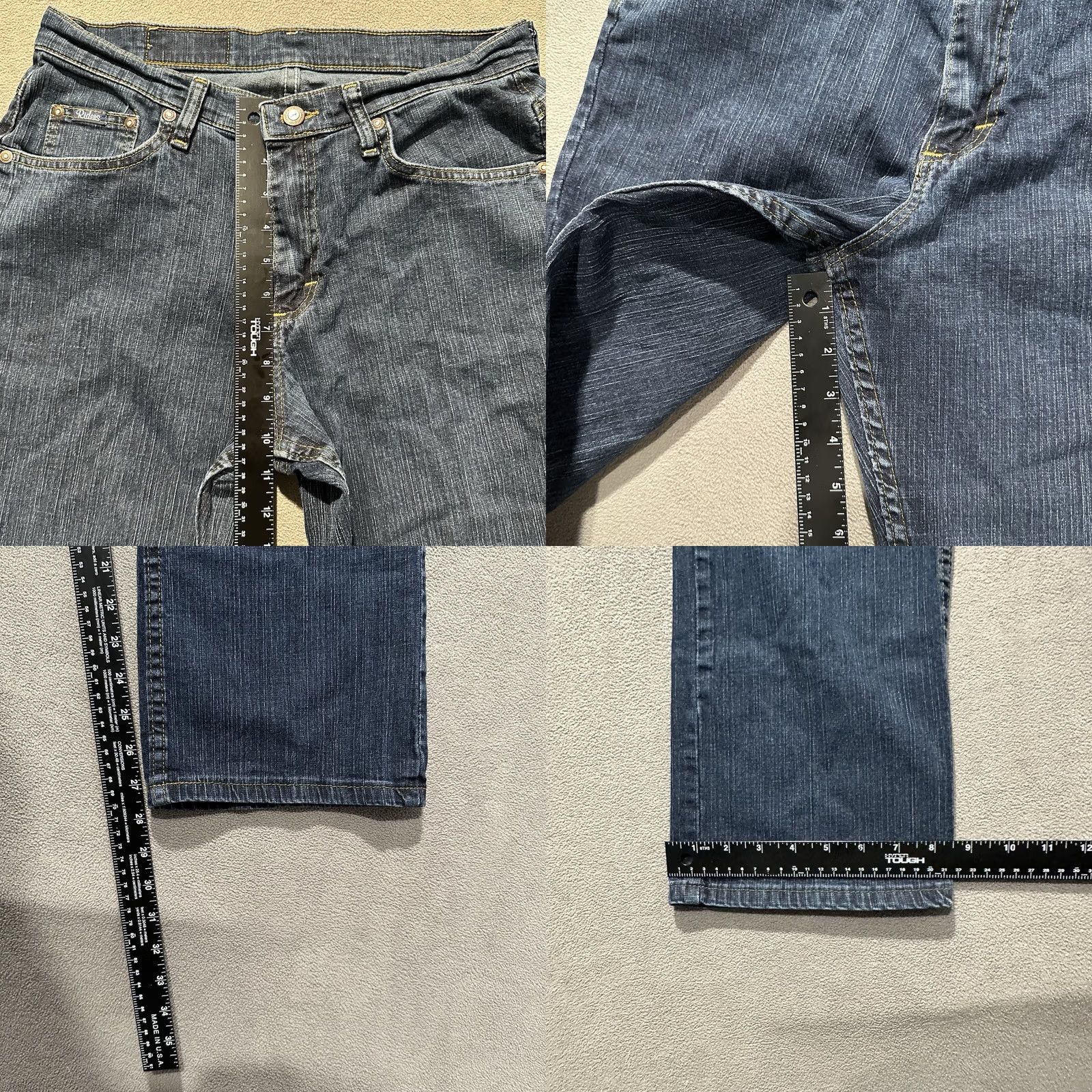 Vintage Riders by Lee Jeans Womens 12P Jeans Blue Denim Straight 30 Inseam 27.5 Inseam Dark Wash EUC 5-Pocket Pant Petite Regular Boys Mens Womens Size 34" / US 12 / IT 48 - 9 Thumbnail