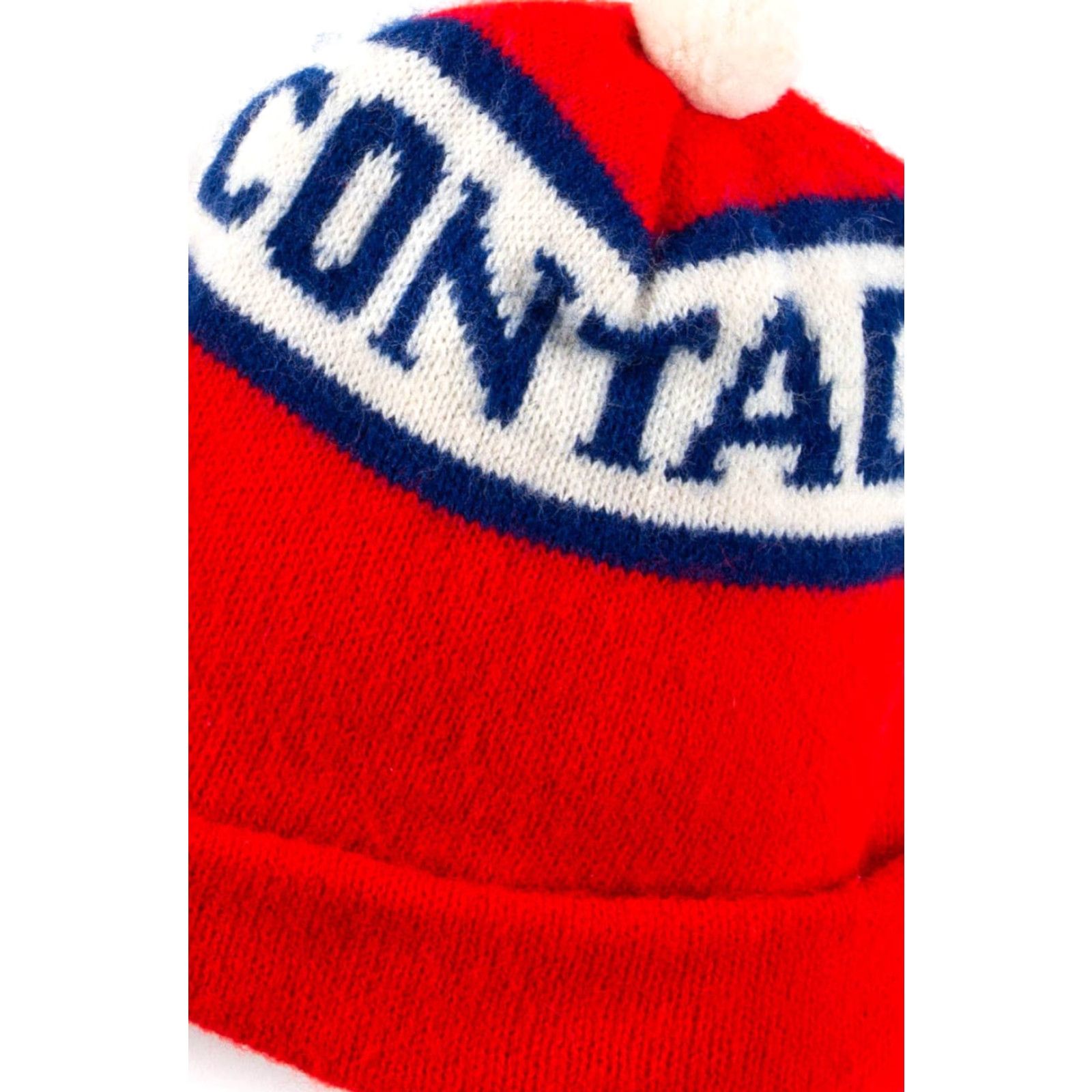 Vintage Contac Pom Pom Beanie | Beanie Hat Contac Pom Pom Regular Size 9x8 Ragstock Vintage Used Warm Winter Knit Womens Mens Girls Boys Size ONE SIZE - 2 Thumbnail