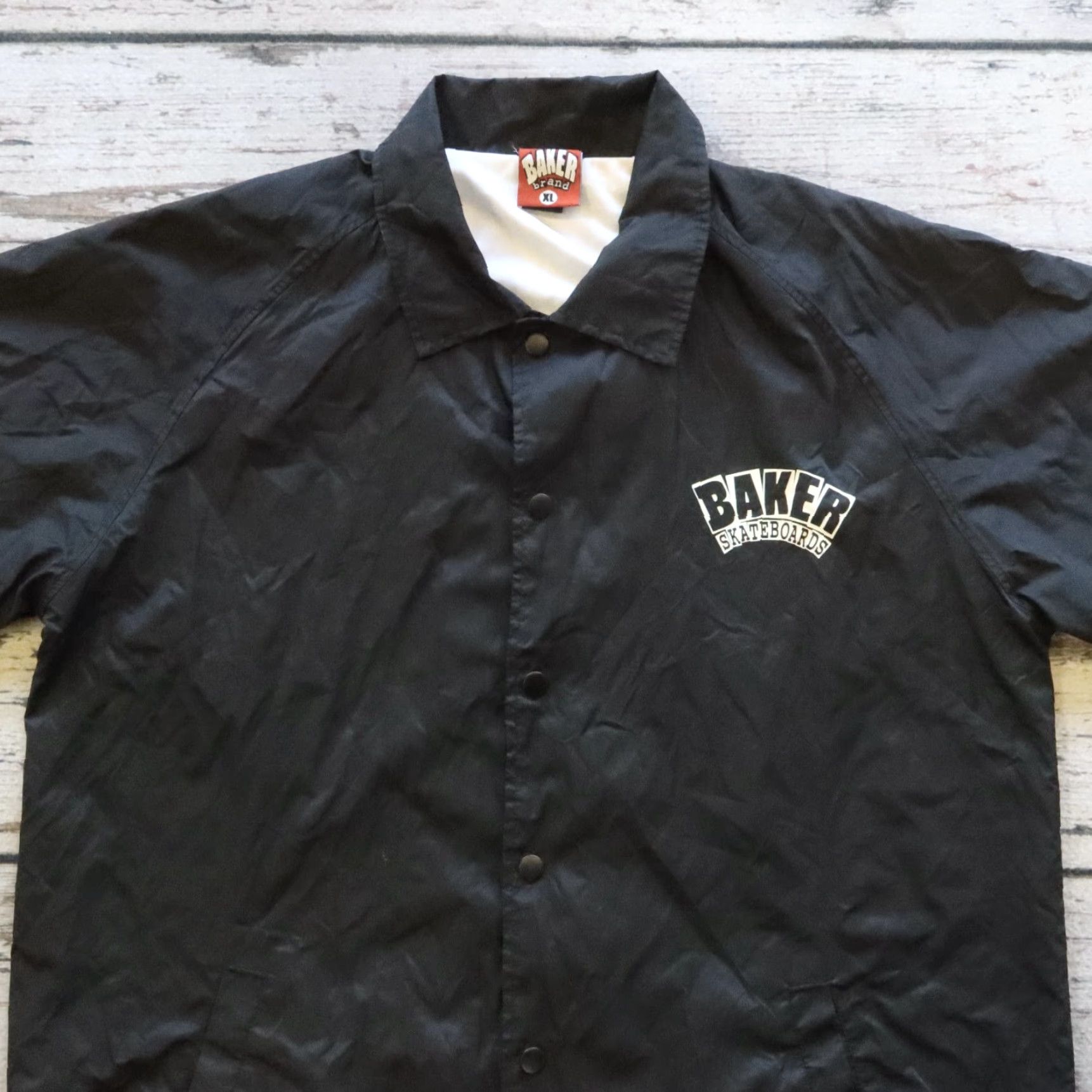 Vintage VINTAGE Baker Skateboards Coach Jacket Men XL Black Windbreaker Jacket Size US XL / EU 56 / 4 - 2 Thumbnail