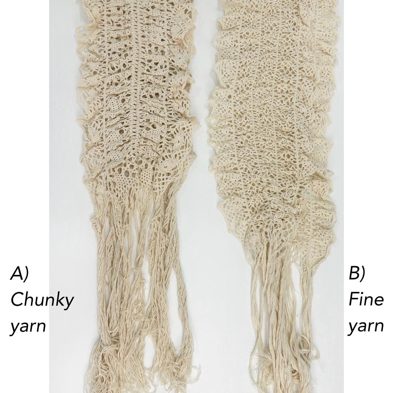 Japanese Brand Gothic vtg Y2K Handmade Lacy Crocheted Fringed Long Scarf Size ONE SIZE - 7 Thumbnail