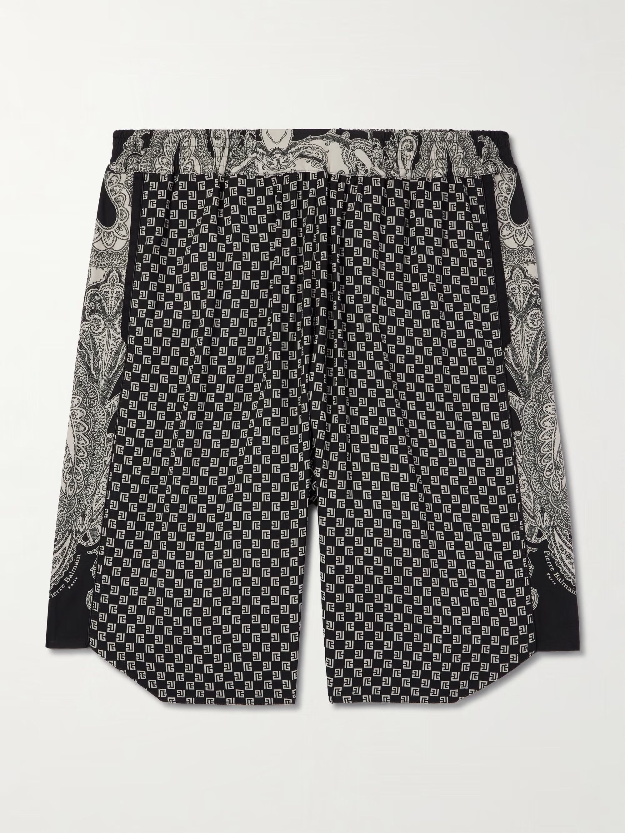 Balmain Balmain Straight-Leg Monogrammed Printed Poplin Shorts Size US 32 / EU 48 - 5 Thumbnail