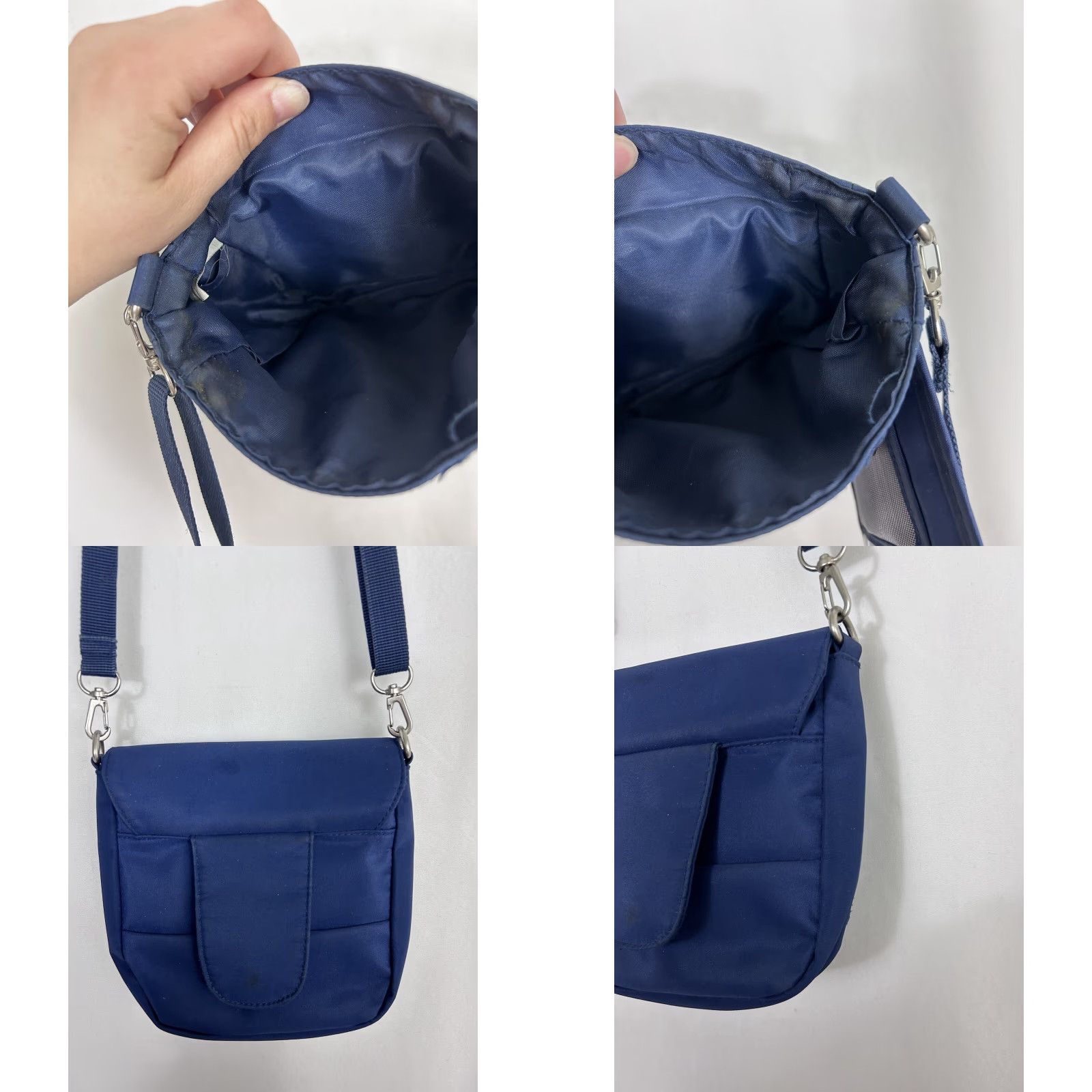 Vintage Travelon Crossbody Bag Small Navy Travel Womens Nylon Stain 6x7x1.5 Size ONE SIZE - 10 Thumbnail