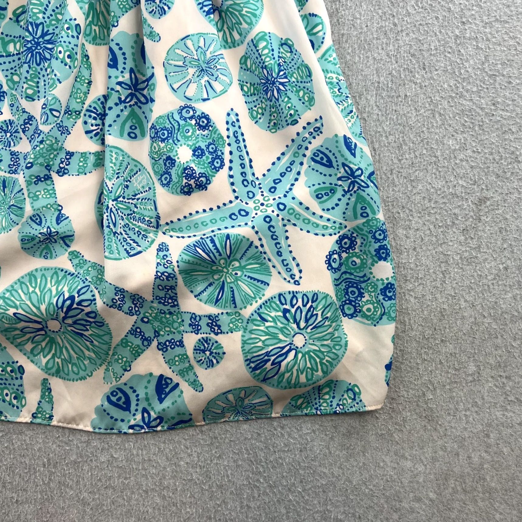 Lilly Pulitzer Lilly Pulitzer Dress Womens Small Blue Sand Dollar Cold Shoulder Sundress Size S / US 4 / IT 40 - 6 Thumbnail