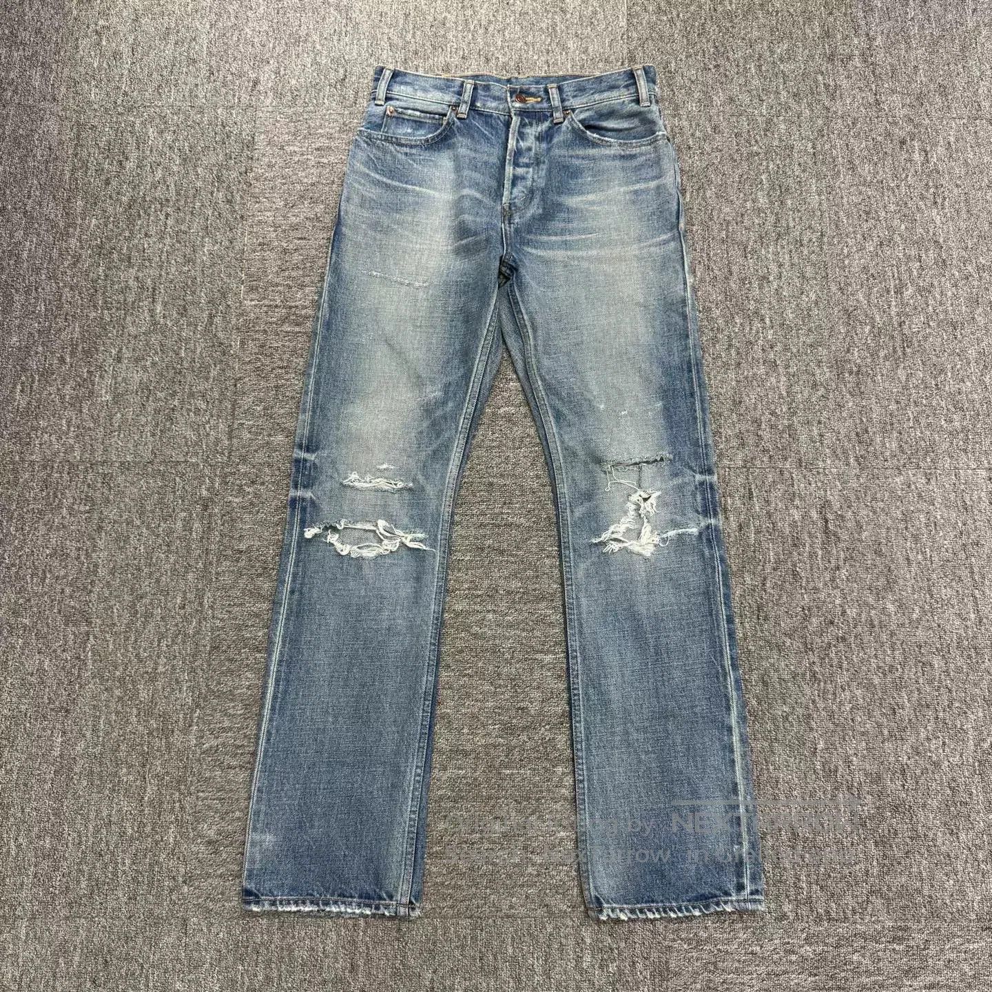 Celine Celine Washed Distressed Knife-Cut Jeans. Size 28" / US 6 / IT 42 - 1 Thumbnail