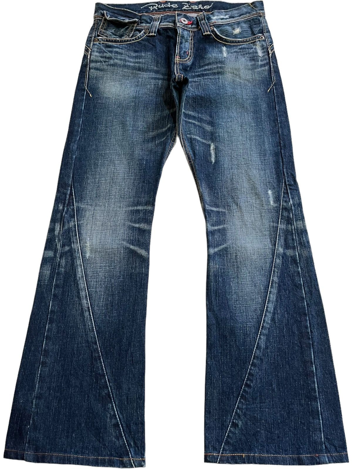 Vintage Japanese Edwin Flared Buckle Back Distressed Jeans