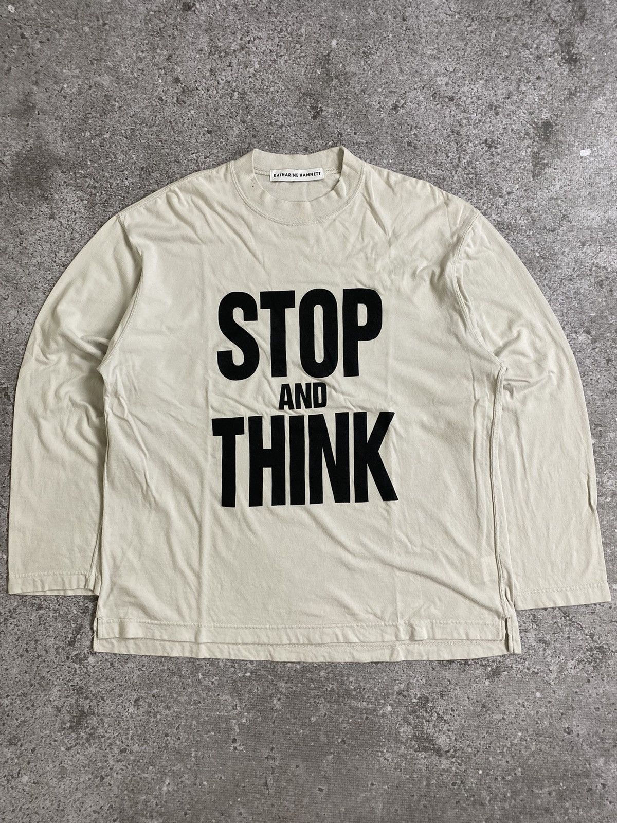 Katharine Hamnett London Stop And Think Longsleeve Size US L / EU 52-54 / 3 - 1 Thumbnail