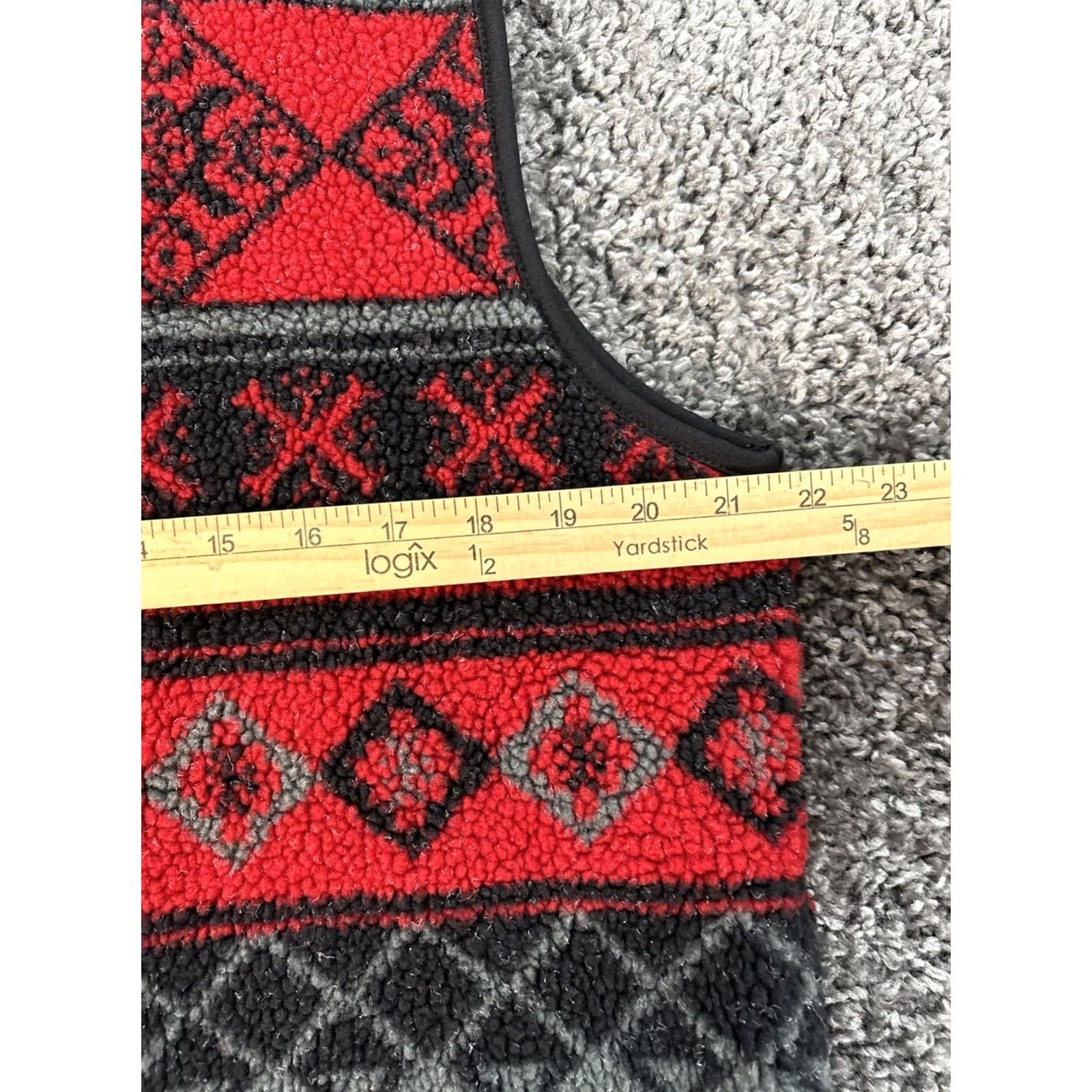 Vintage VINTAGE Deep Pile Fleece Vest Womens L Red Zip 90s Blues Aztec North West Blues Full Zip Polyester 90s Womens L Size L / US 10 / IT 46 - 3 Thumbnail