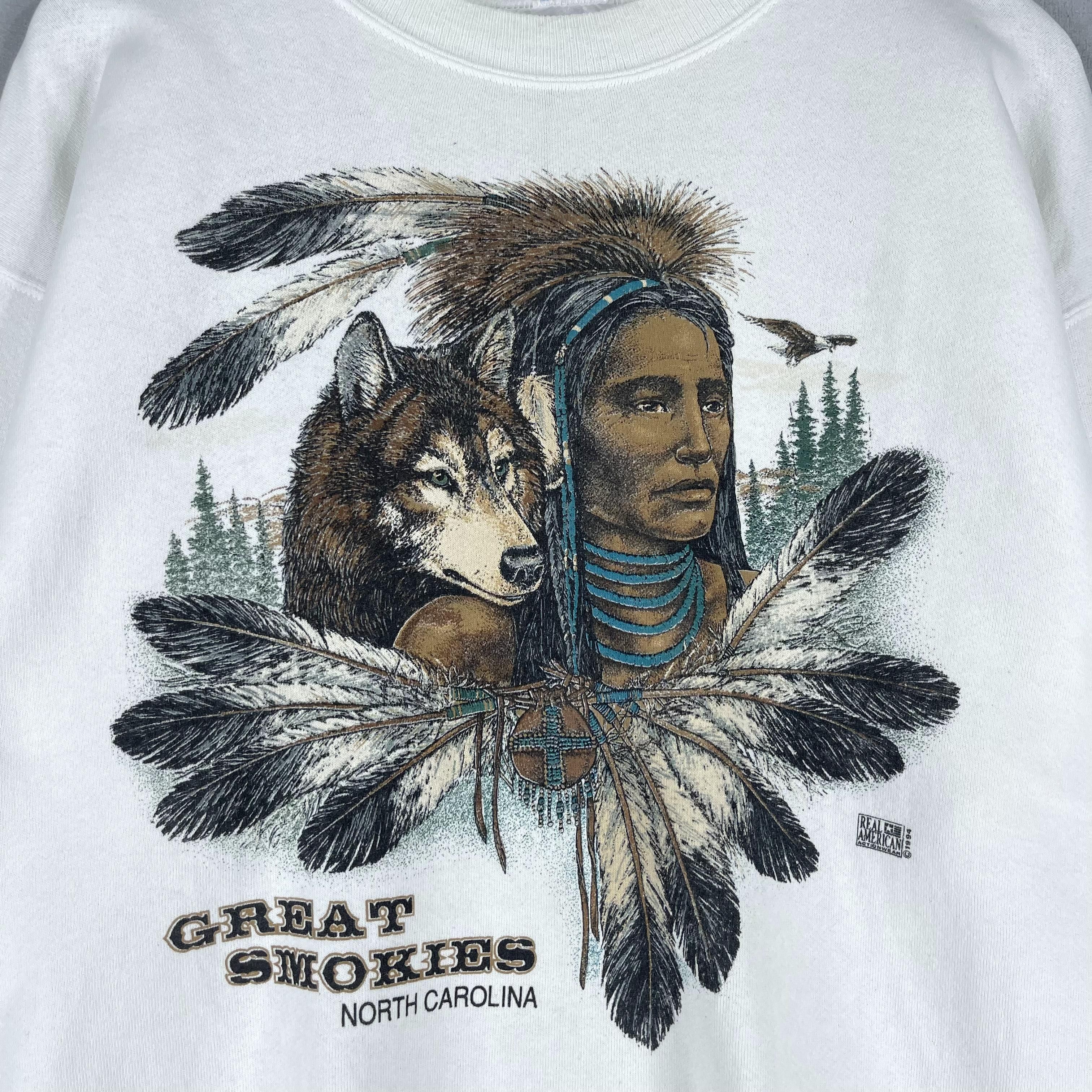 Native × Vintage Vintage 1990s American Native Lifestyle Printed Sweatshirt Size US M / EU 48-50 / 2 - 2 Thumbnail
