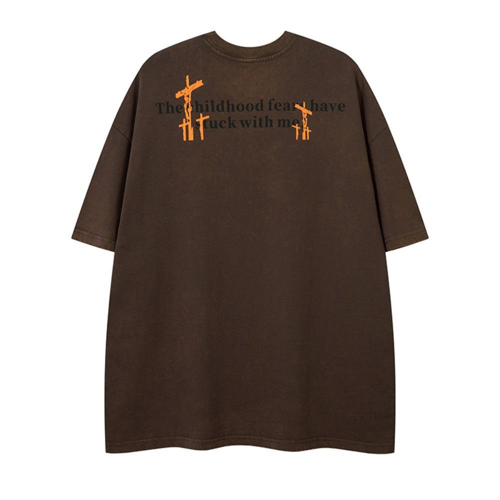 Japanese Brand × Vintage Flame letter cotton casual round neck distressed t-shirt Size US M / EU 48-50 / 2 - 2 Thumbnail