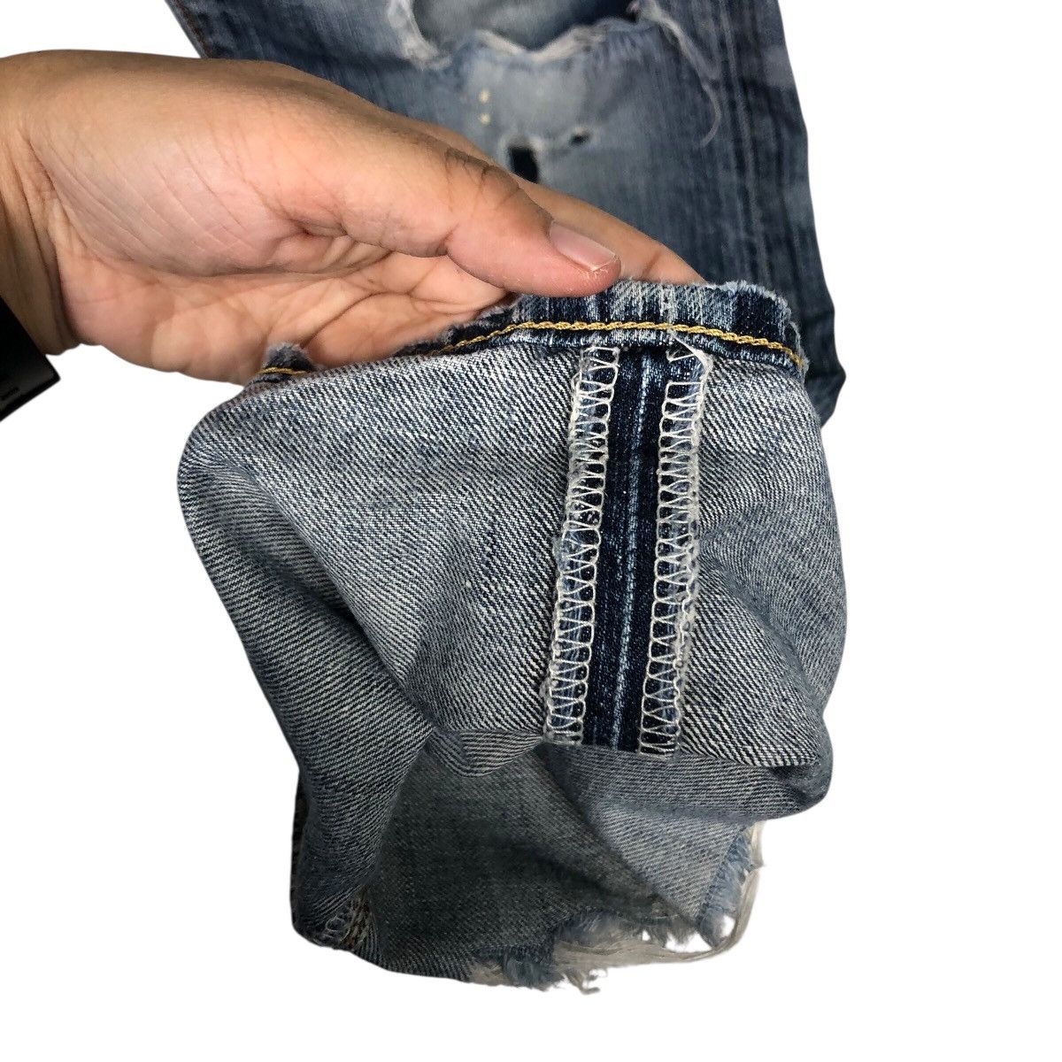 Japanese Brand 📌Rebel Vintage Denim Jeans Distressed Style Edwin Japan Size US 32 / EU 48 - 15 Thumbnail