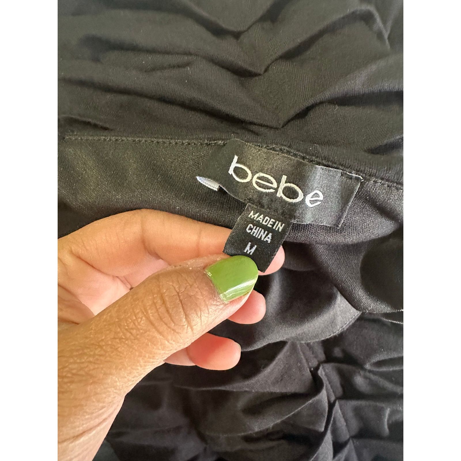 Bebe BEBE Black Rouched Bodycon Strapless Dress Size M / US 6-8 / IT 42-44 - 5 Thumbnail