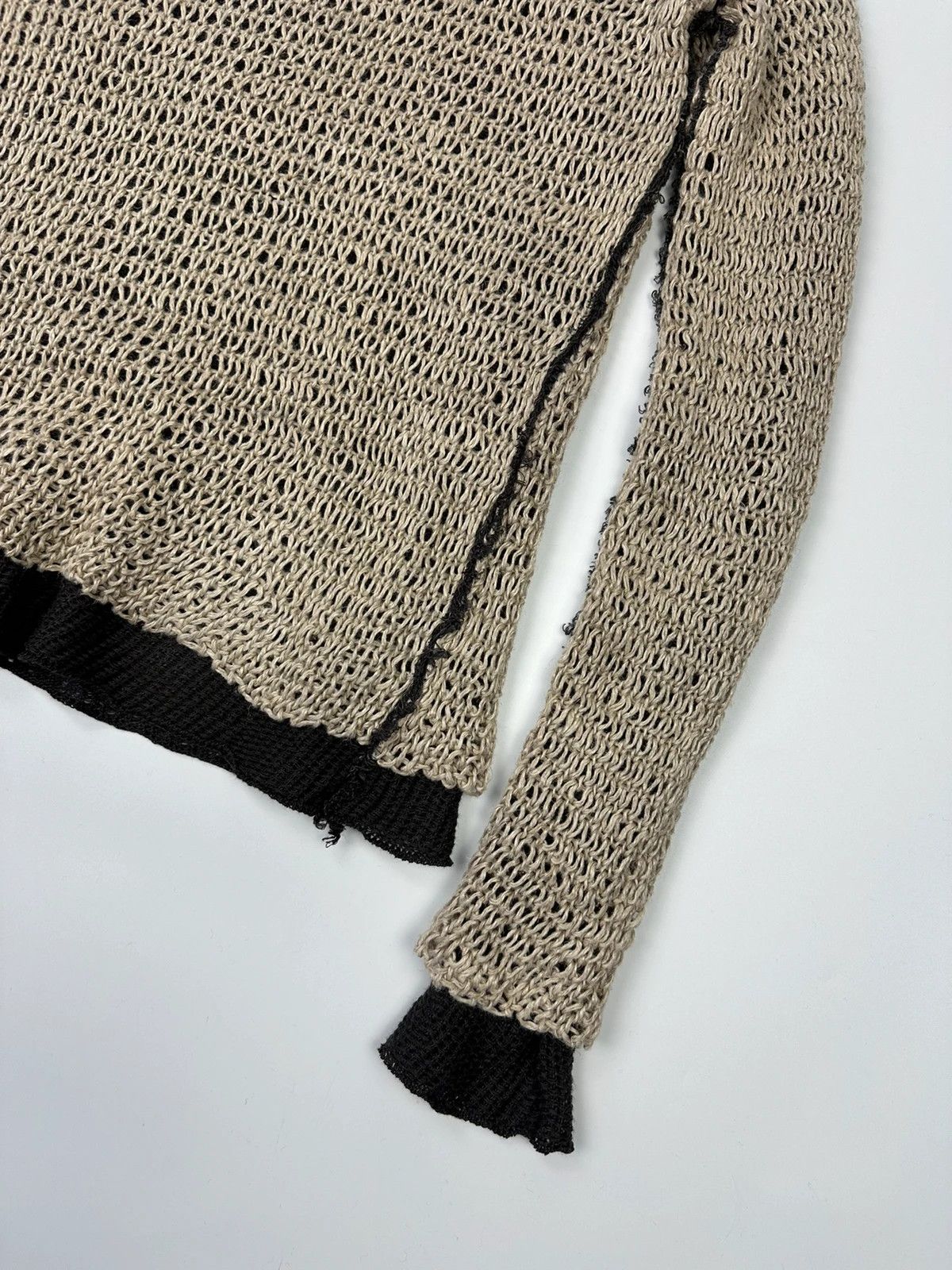 Dolce & Gabbana Dolce & Gabbana Net Knit Double Layer Sweater Beige & Brown Size US M / EU 48-50 / 2 - 6 Thumbnail