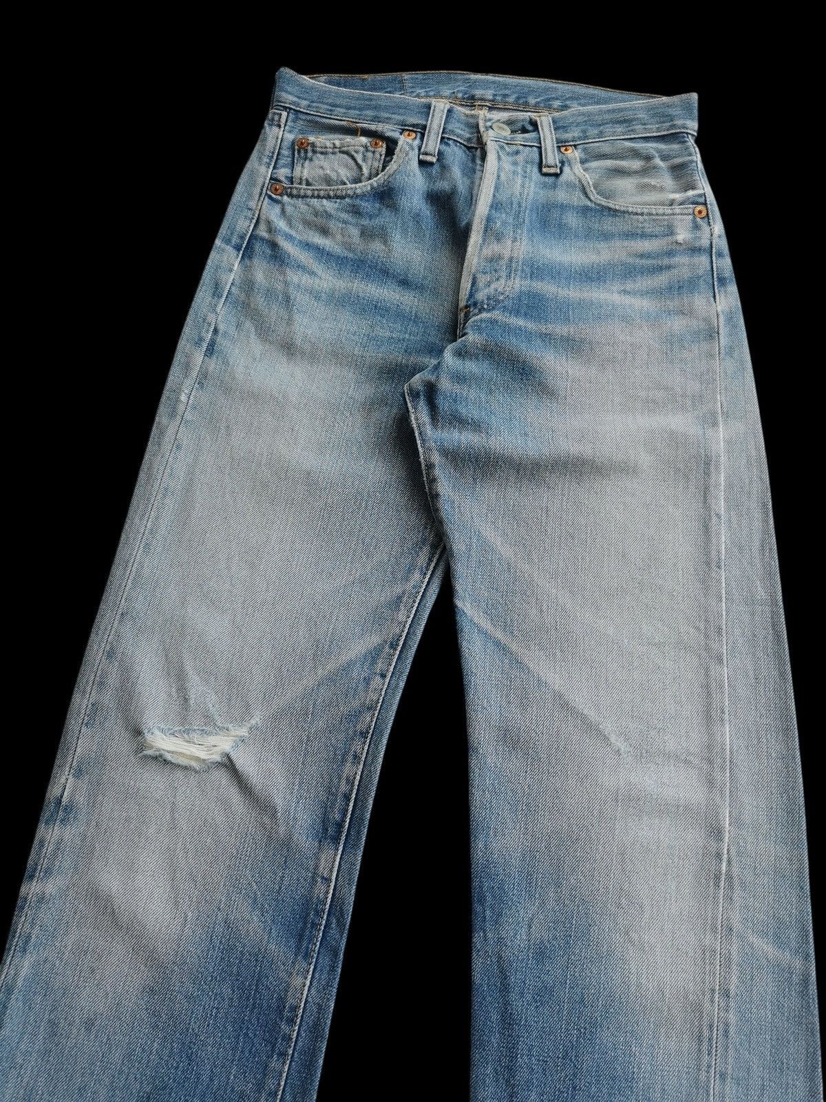 Levi's 70s - 80s Vintage Levis Button Stamp 6 Selvedge Denim Jeans Size US 27 - 10 Thumbnail