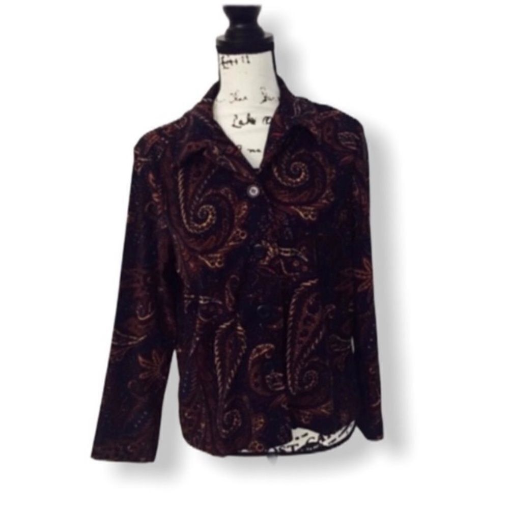 Other Kim Rogers Paisley Button Down Shirt Women’s Size MP | Purpl Size M / US 6-8 / IT 42-44 - 1 Thumbnail