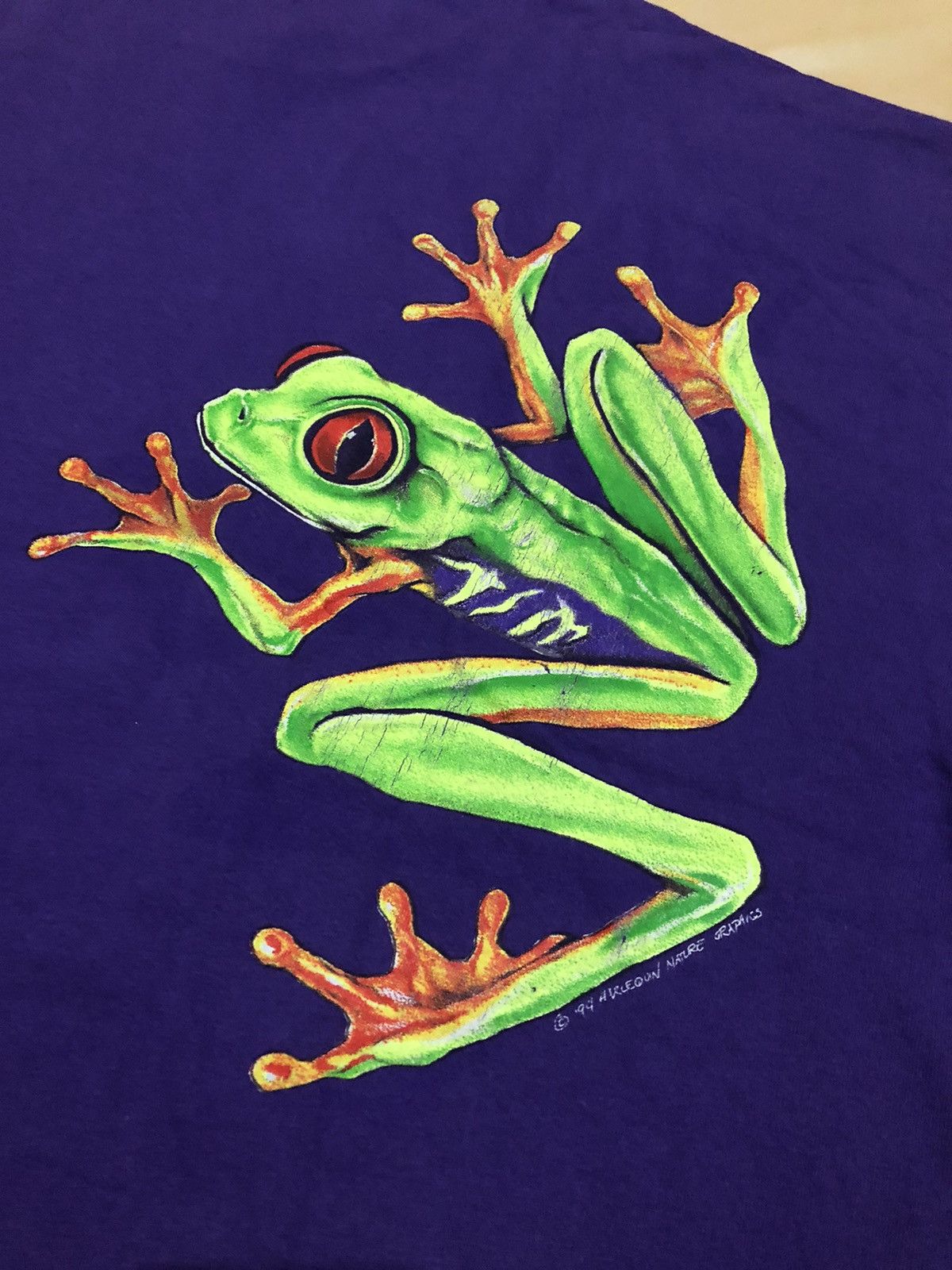 Hanes × Vintage Vintage 80s Harlequin Nature Graphics FROG t-shirt Size US XL / EU 56 / 4 - 4 Thumbnail