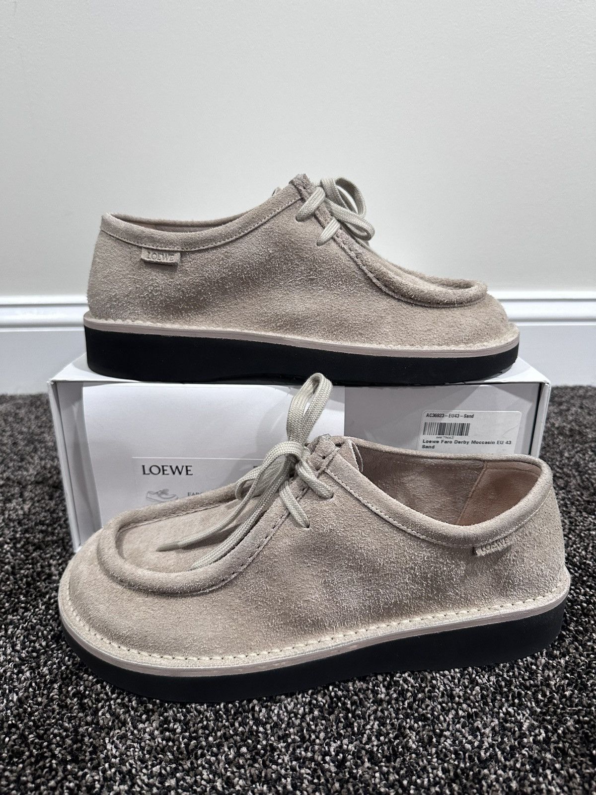 Loewe Loewe Faro Derby Moccasin Sand Suede Shoes Size US 10 / EU 43 - 10 Thumbnail