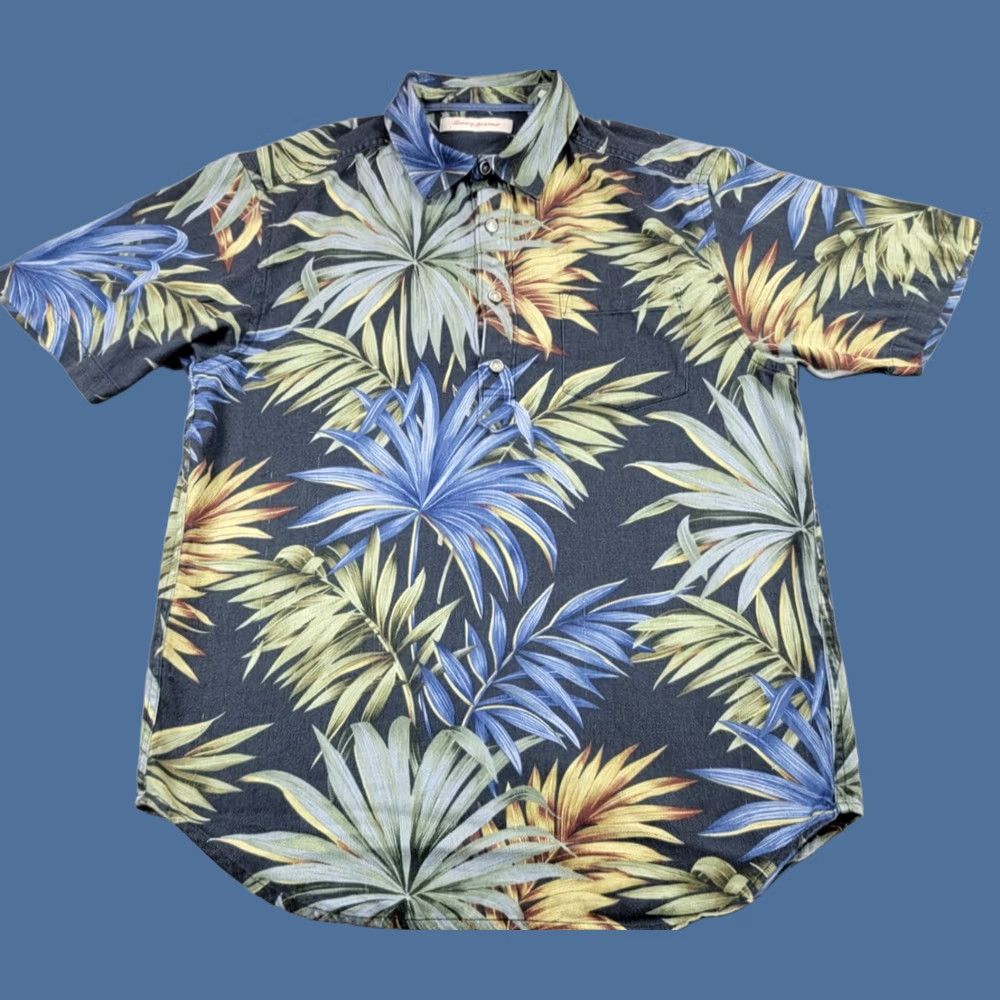 Tommy Bahama Tommy Bahama Shirt Mens Medium Blue Short Sleeve Pullover Silk Cotton Tropical Size US M / EU 48-50 / 2 - 1 Thumbnail