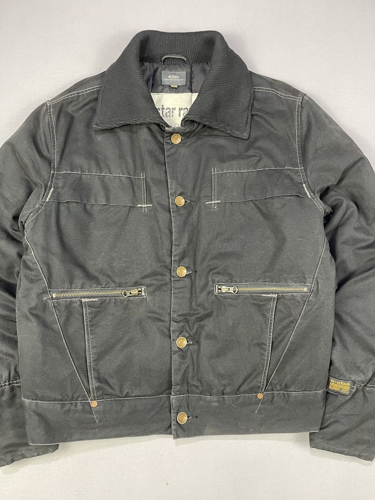G-Star Vintage Y2k G Star Raw Denim Puffer Bombers Jackets Size US L / EU 52-54 / 3 - 3 Thumbnail
