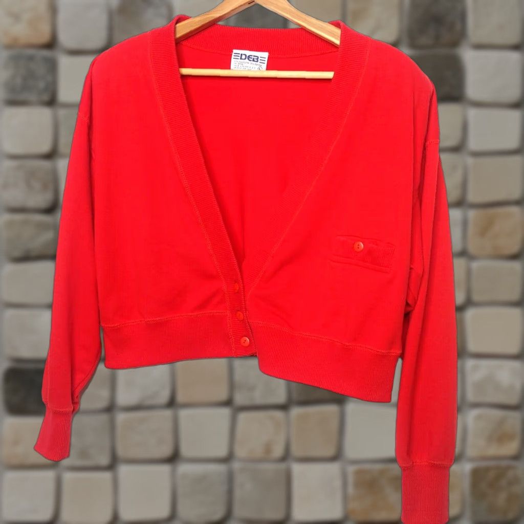 Vintage VINTAGE DEB Shirt Cardigan Knit Cotton Blend Size L / US 10 / IT 46 - 1 Thumbnail