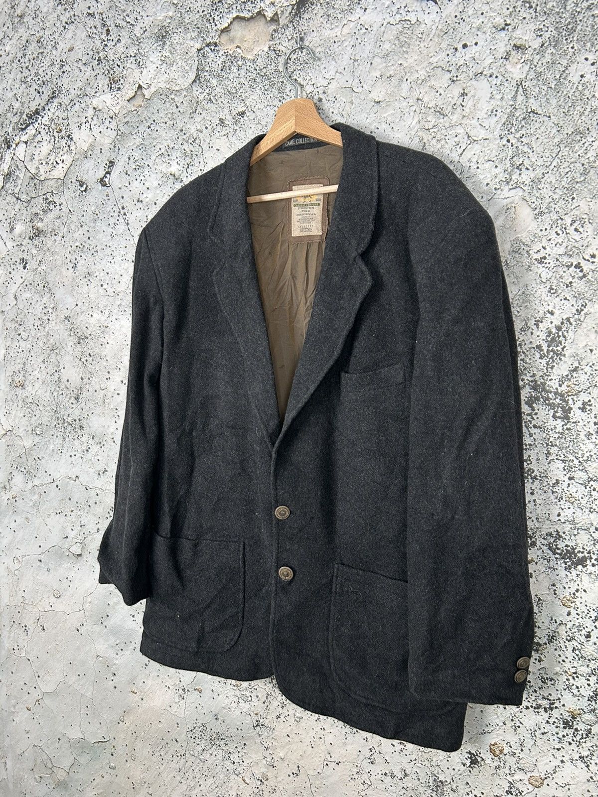 Camel Vintage 90s Camel Wool Blazer Avant Garde 90s Archive Size US L / EU 52-54 / 3 - 2 Thumbnail
