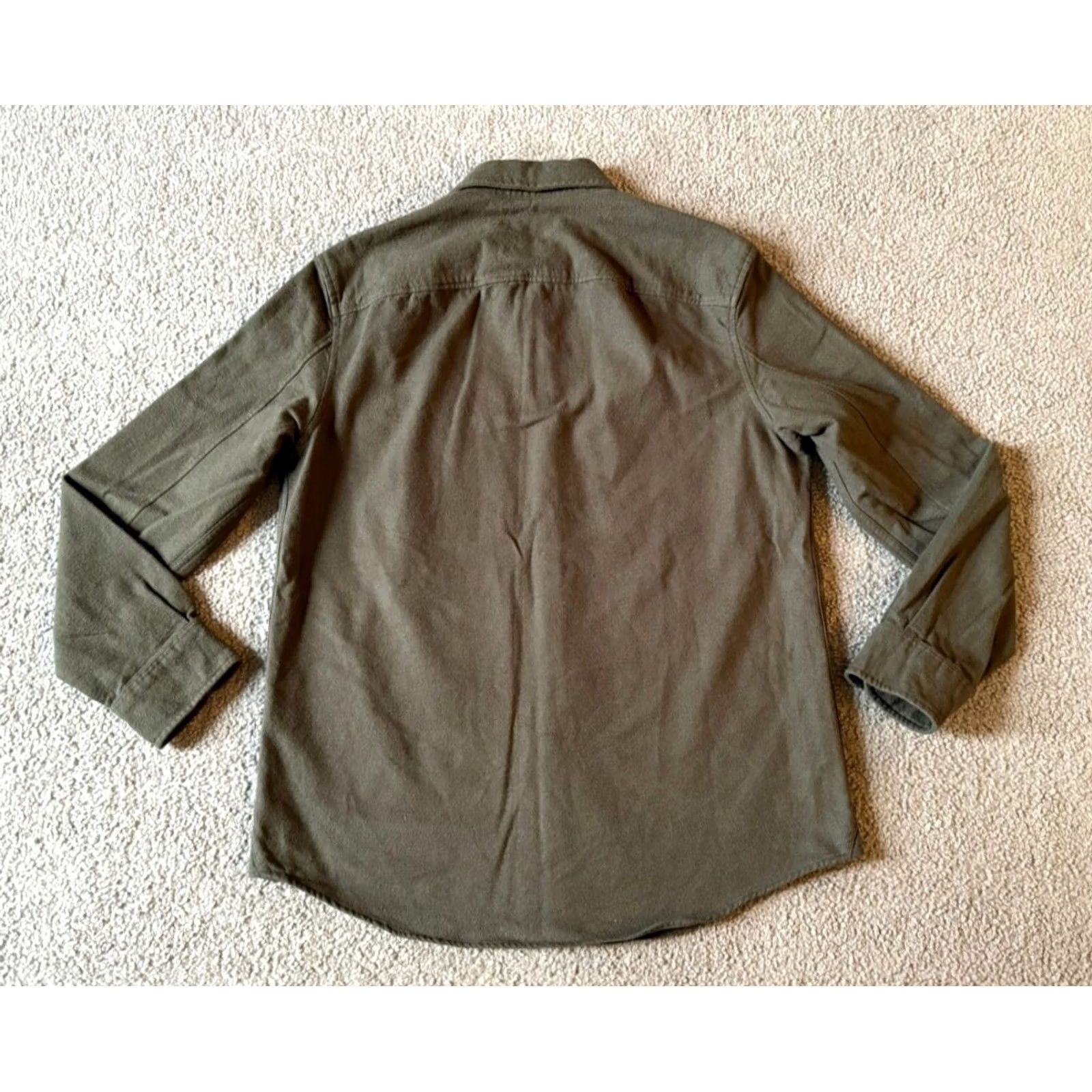 Todd Snyder Todd Snyder Men’s Dark Green Heavyweight Chamois Cotton Shirt - Size M Size US M / EU 48-50 / 2 - 2 Thumbnail