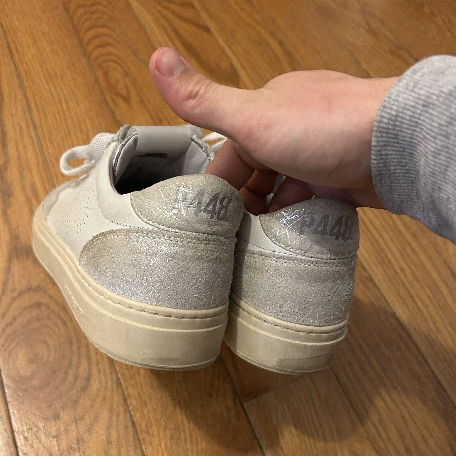 P448 P448 Soho Leather Suede Glitter Sneakers Shoes 38 Size 7.5-8 Size US 8 / IT 38 - 3 Thumbnail