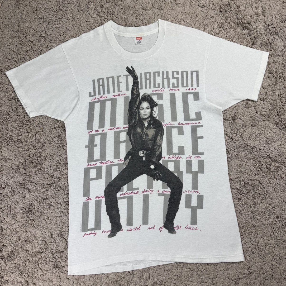 Band Tees Vintage 90s Janet Jackson Rhythm Nation Concert Tour T-shirt Size US L / EU 52-54 / 3 - 3 Thumbnail