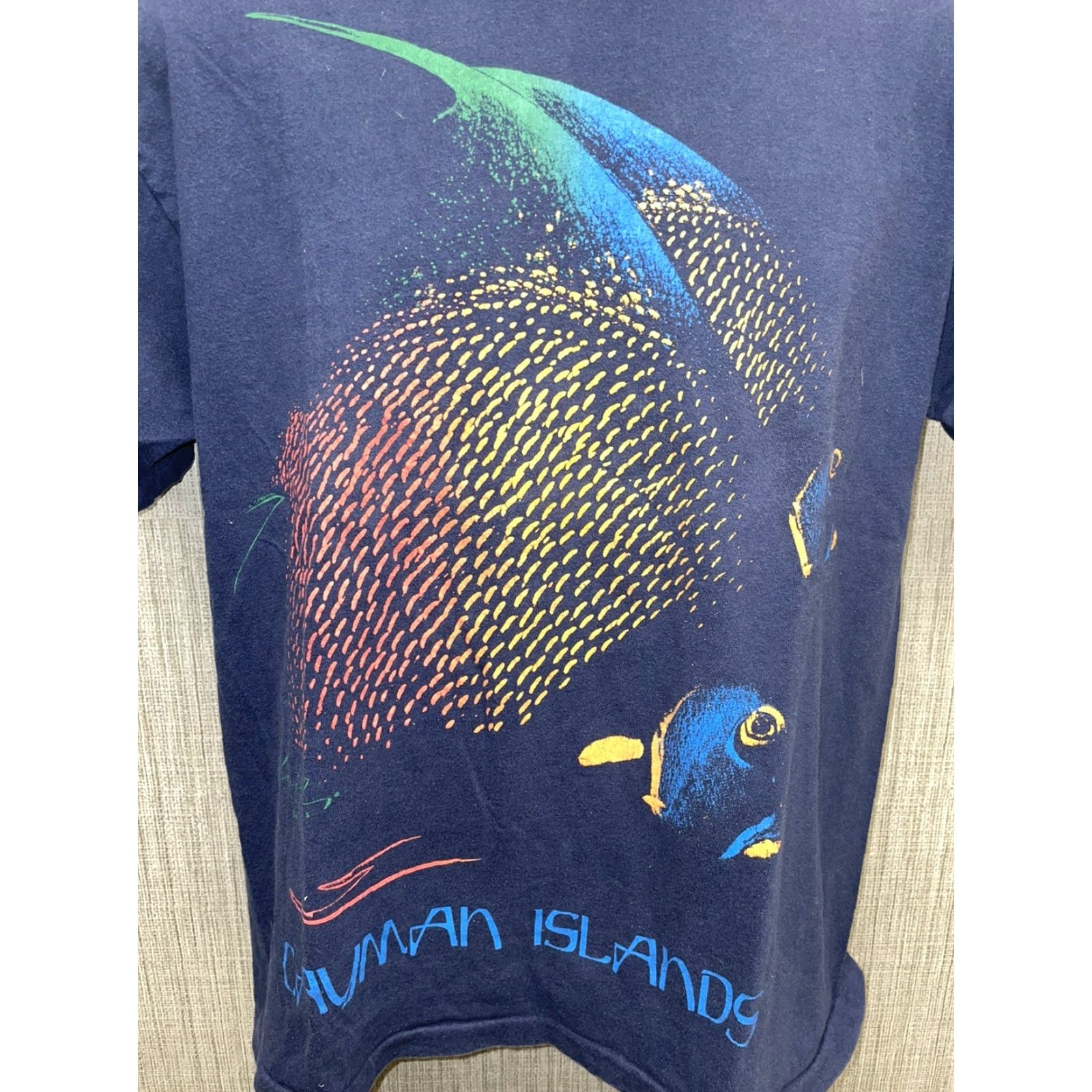 Hanes VINTAGE Hanes Beefy-T T-Shirt Men L Blue USA Cauman Islands Graphic Single Stitch Made In USA Stitch Mens L Size US L / EU 52-54 / 3 - 2 Thumbnail