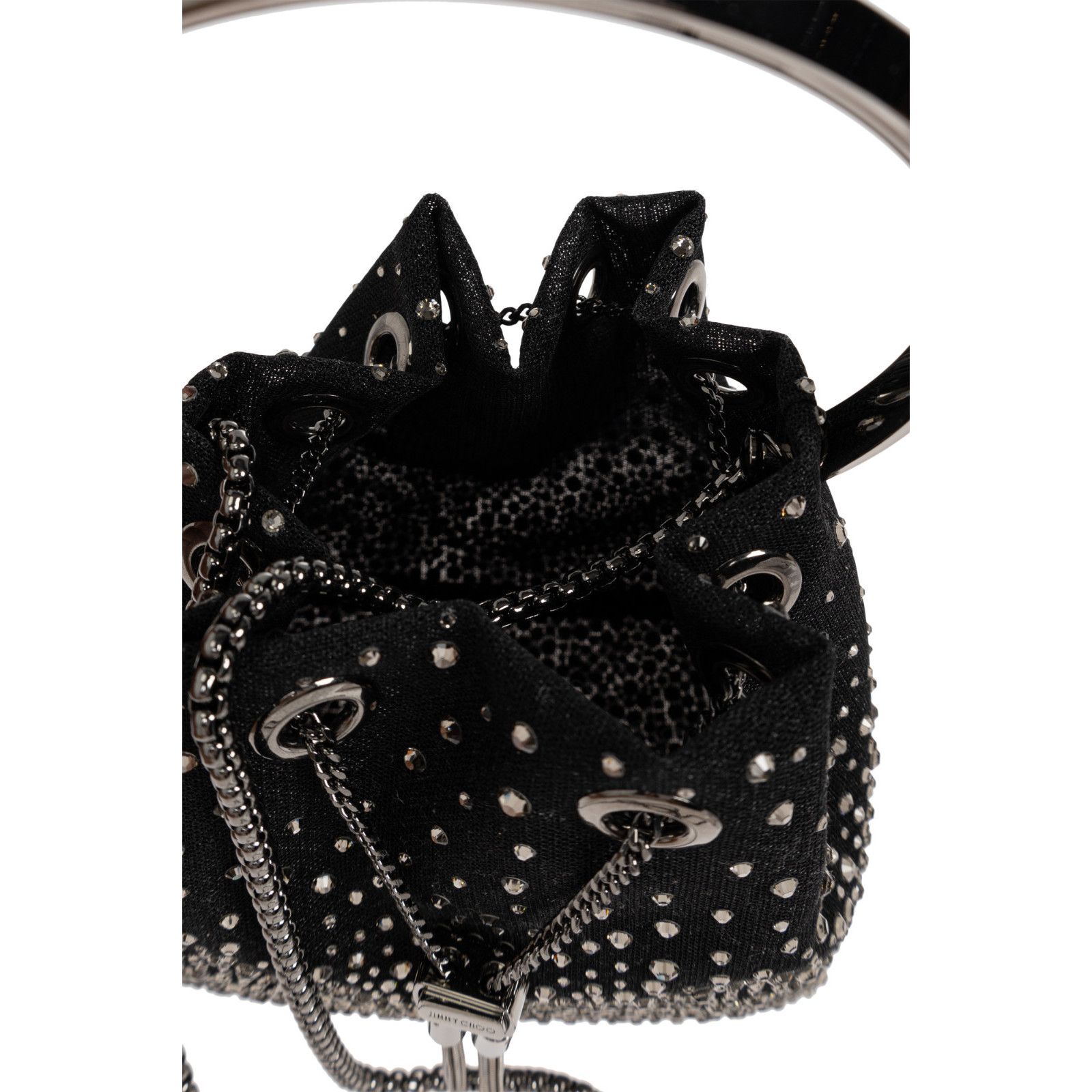 Jimmy Choo JIMMY CHOO Bon Bon Black Crystal Top Handle Bag New & Authen Size ONE SIZE - 4 Thumbnail
