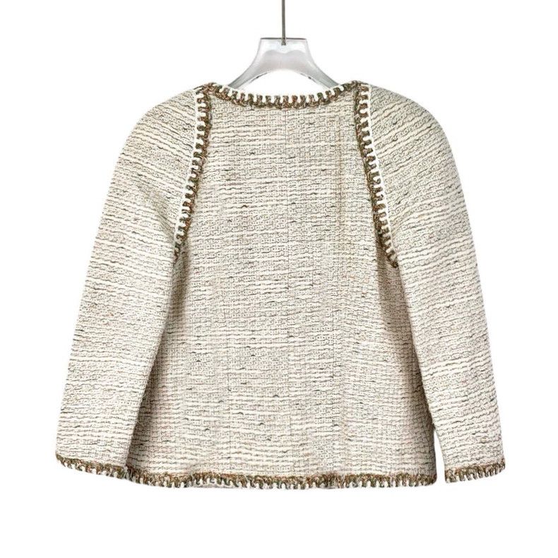 Chanel Chanel 18C Greek Series Beige Gold Edge Cotton Long-sleeve Size XS / US 0-2 / IT 36-38 - 2 Thumbnail