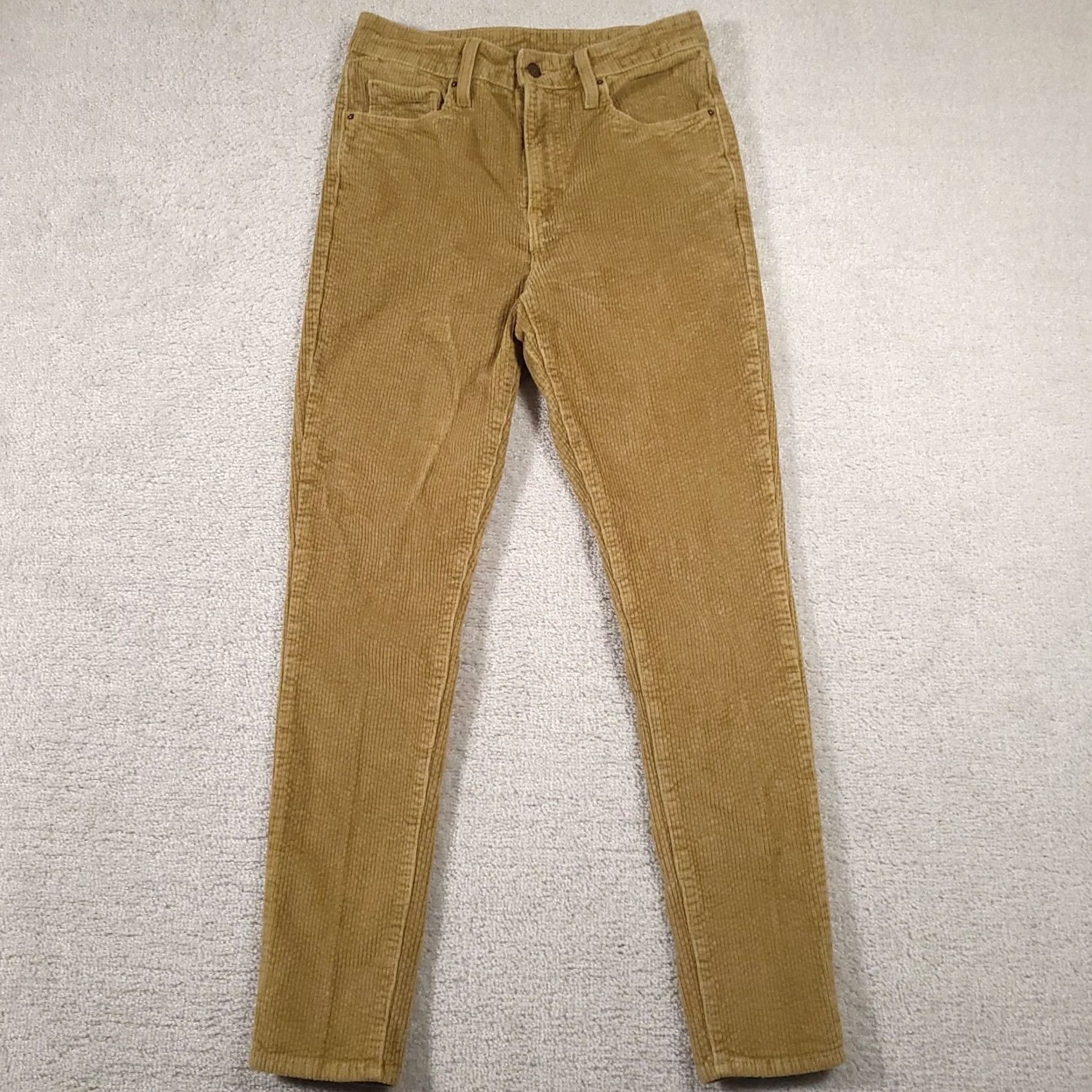 Levi's Levi's Skinny Corduroy Jeans Pants Women's 29X30 Golden Brown Mid-Rise Jeans Womens Regular 29 Brown Solid Retro College Denim Stretch Inseam 30 Size 29" - 2 Thumbnail