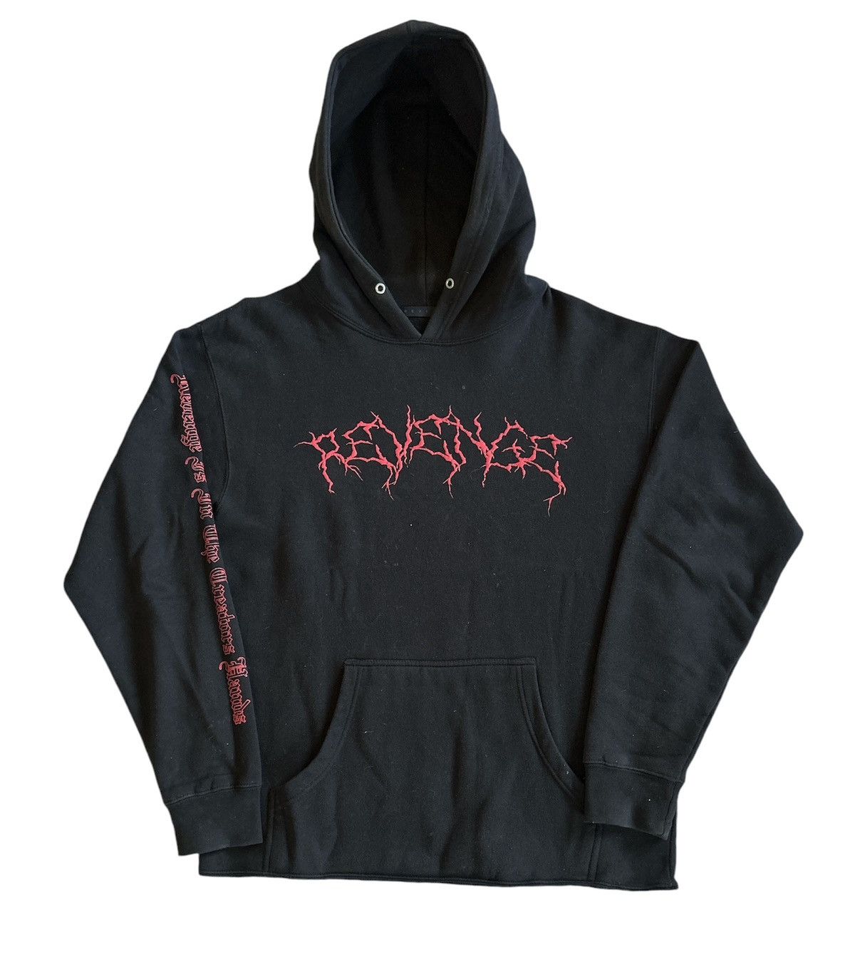 Revenge black on black hoodie sale