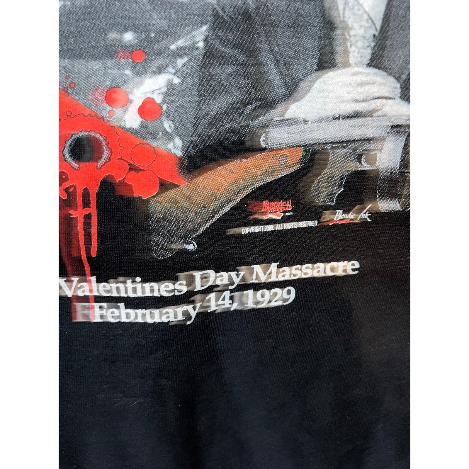 Gildan Vintage Al Capone Shirt Blood Roses & Valentines Tee Large Size US L / EU 52-54 / 3 - 8 Thumbnail