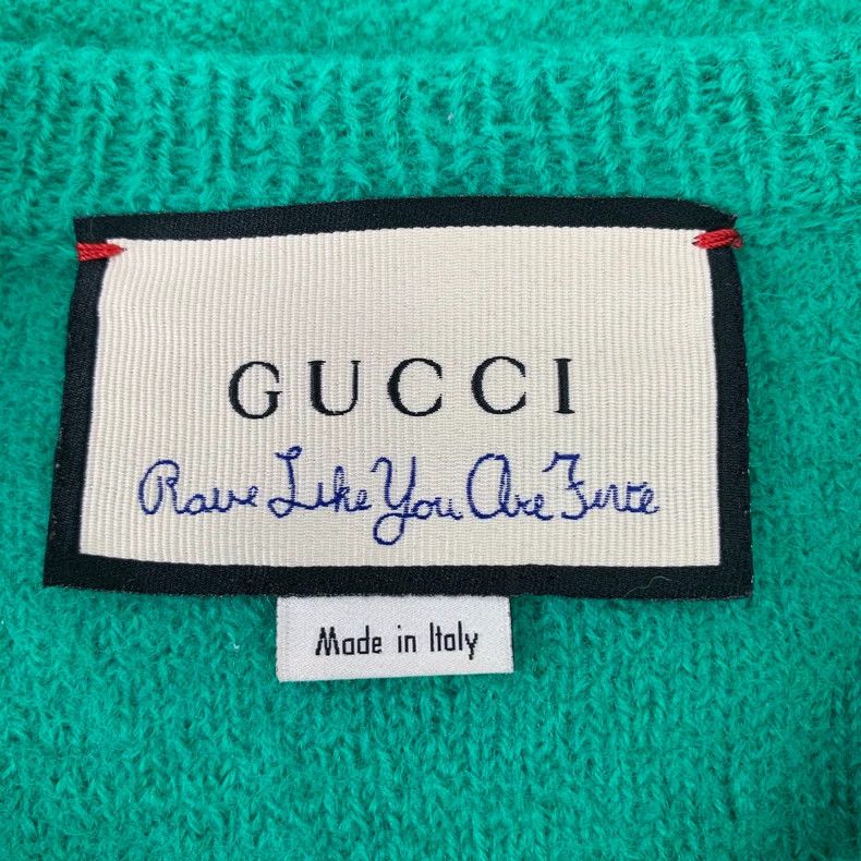 Gucci Gucci Green wool V-neck long-sleeved knitted sweater 2502-N Size US S / EU 44-46 / 1 - 5 Thumbnail