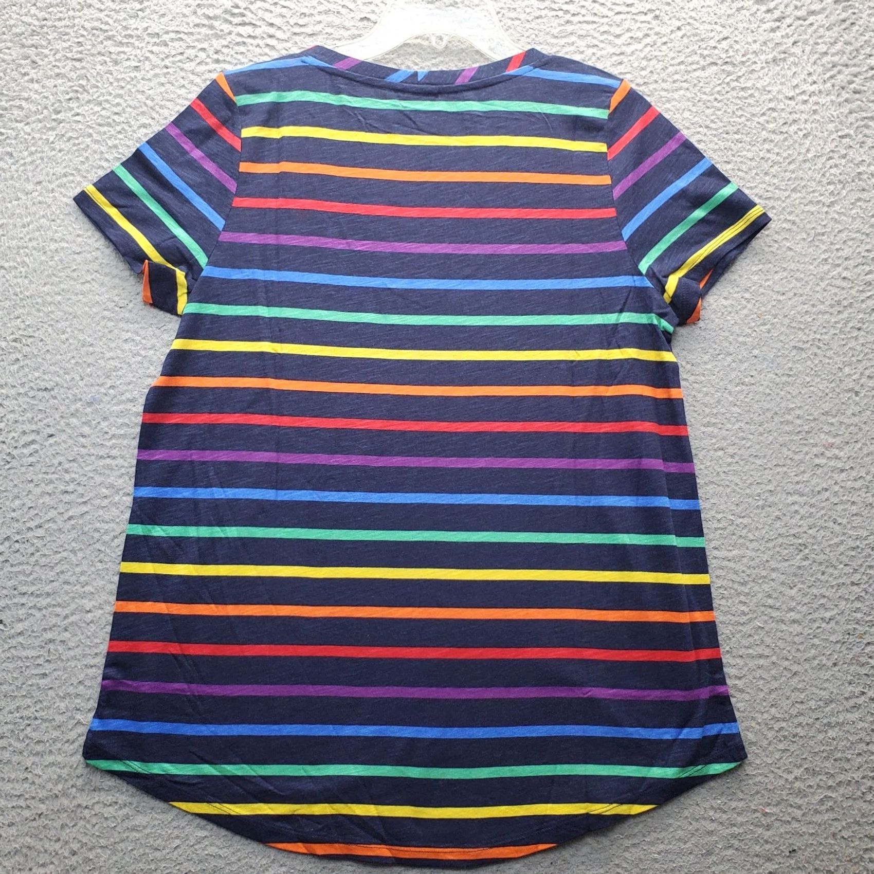 Torrid Torrid T Shirt Womens 00 Multicolor Striped Deep V Neck We Swear By The Fit Round Hem Shirt Womens 00 Multicolor Striped V-Neck Size XXS / US 00 / IT 34 - 2 Thumbnail
