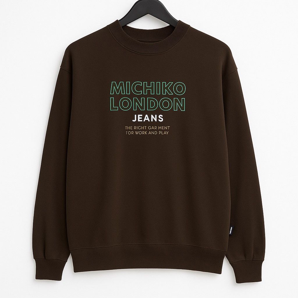 Michiko Koshino London Vintage Michiko London Jeans Brown Sweatshirt 90s Streetwear Size US M / EU 48-50 / 2 - 1 Thumbnail