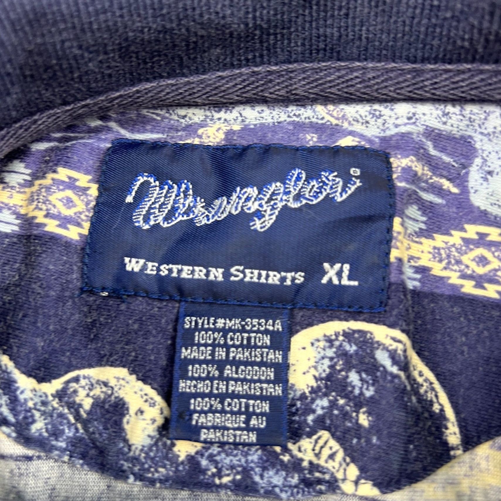 Wrangler VINTAGE Wrangler Western Polo T Shirt Mens XL Night Wolf Moon AOP All Over Print Size US XL / EU 56 / 4 - 6 Thumbnail