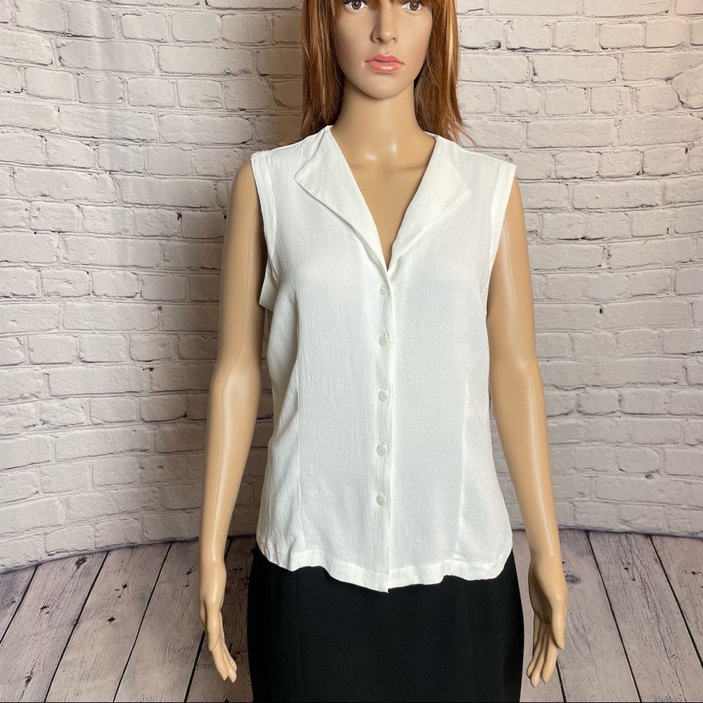Gianni Valentino Vintage Gianni White Sleeveless Shirt Size 12 Size XL / US 12-14 / IT 48-50 - 2 Thumbnail