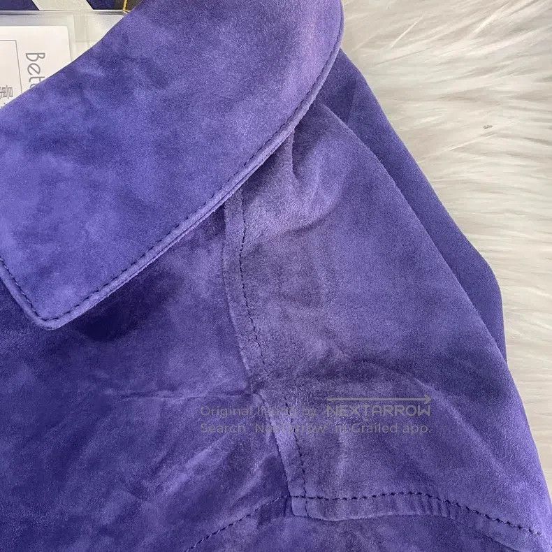 Loro Piana Loro Piana Purple Blue Leather Long Coat Size XS / US 0-2 / IT 36-38 - 5 Thumbnail