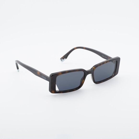 Fendi Fendi FE40164I 52A Sunglasses Havana Rectangle Frame, Grey Size ONE SIZE - 4 Thumbnail