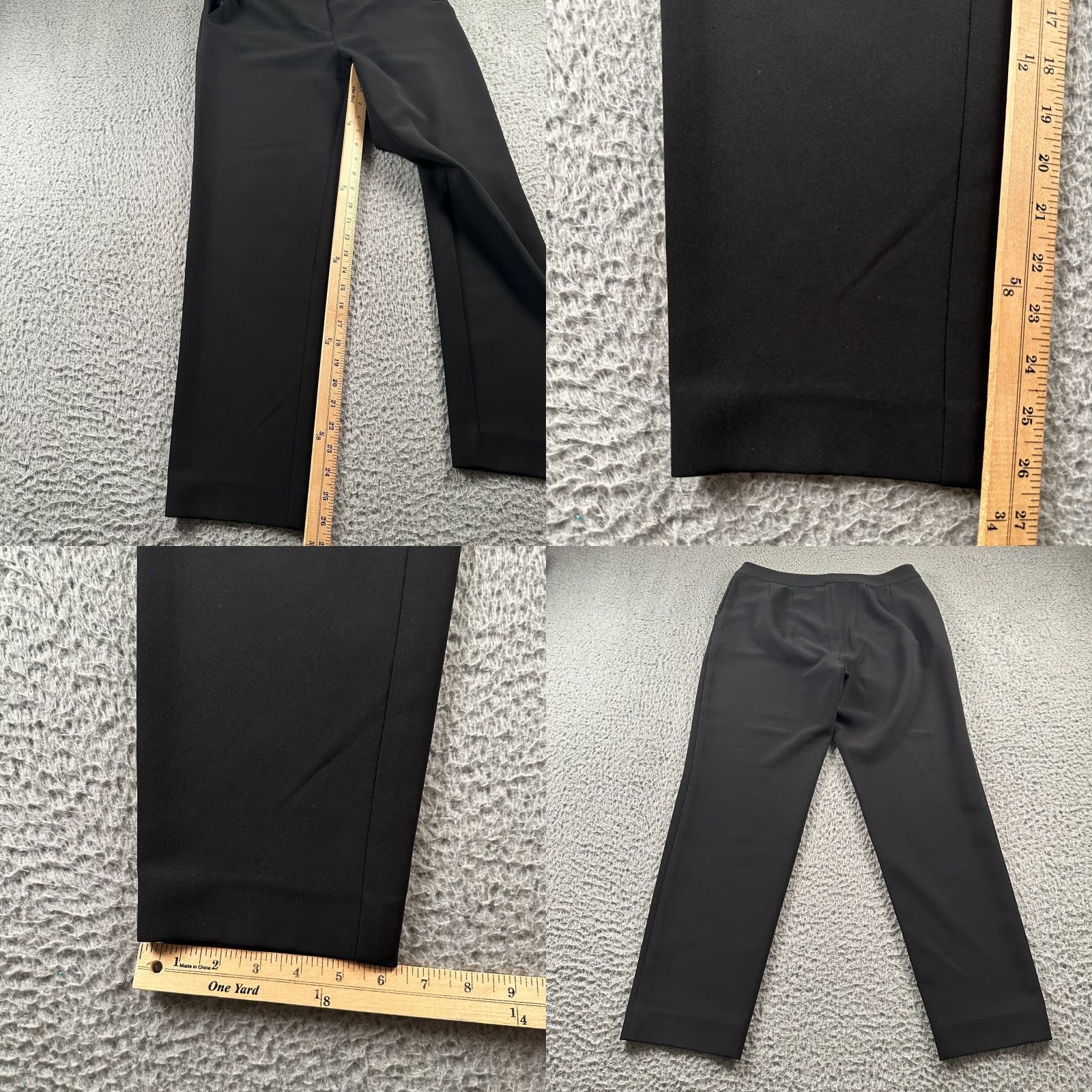 St. John St John Caviar Pants Womens 4 Black Straight Leg Ponte Pull On Stretch Work Size 27" / US 4 / IT 40 - 8 Thumbnail