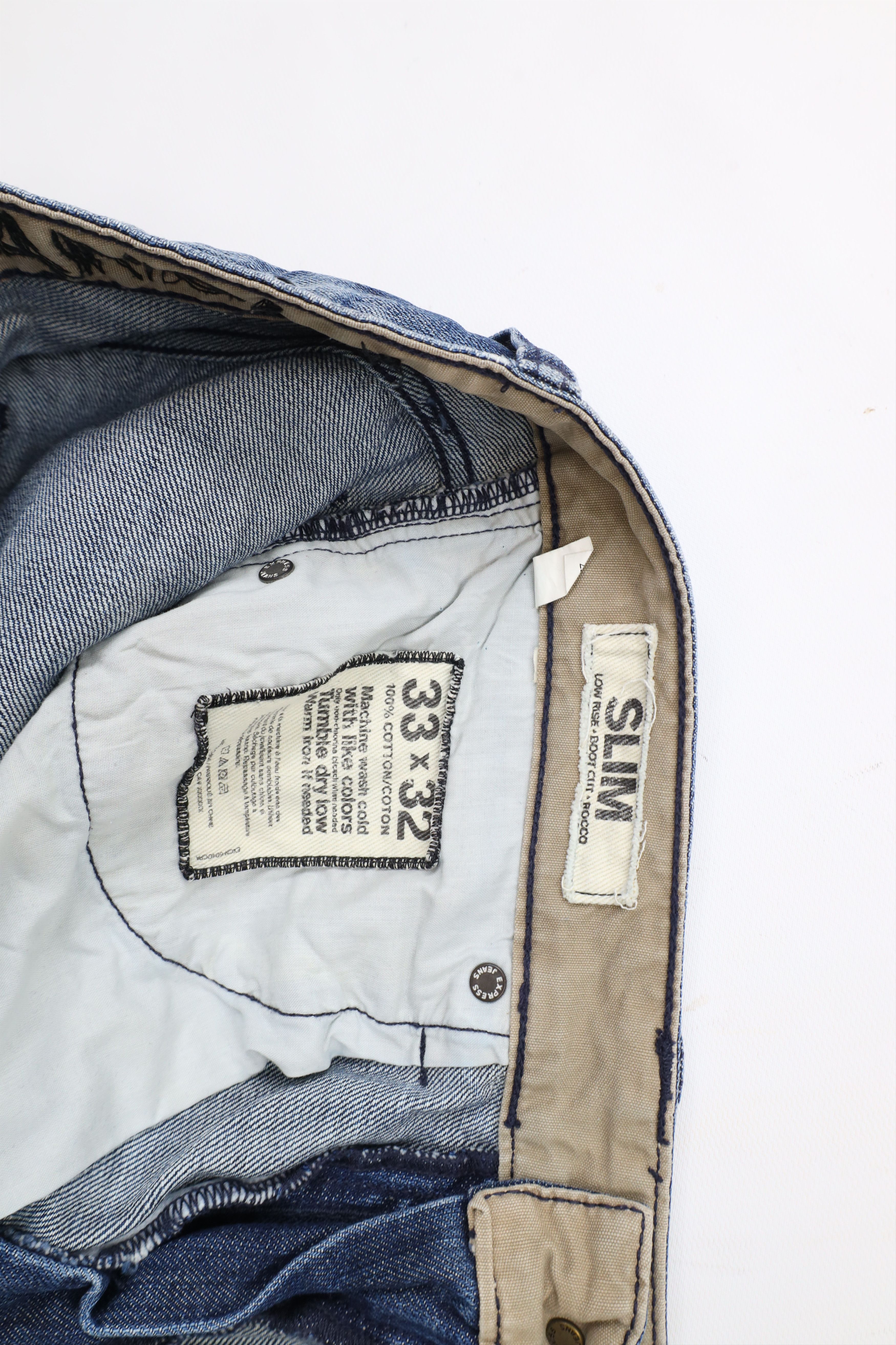 Express × Vintage Express Rocco Slim Fit Low Rise Boot Cut Denim Jeans Blue Size US 33 - 10 Thumbnail
