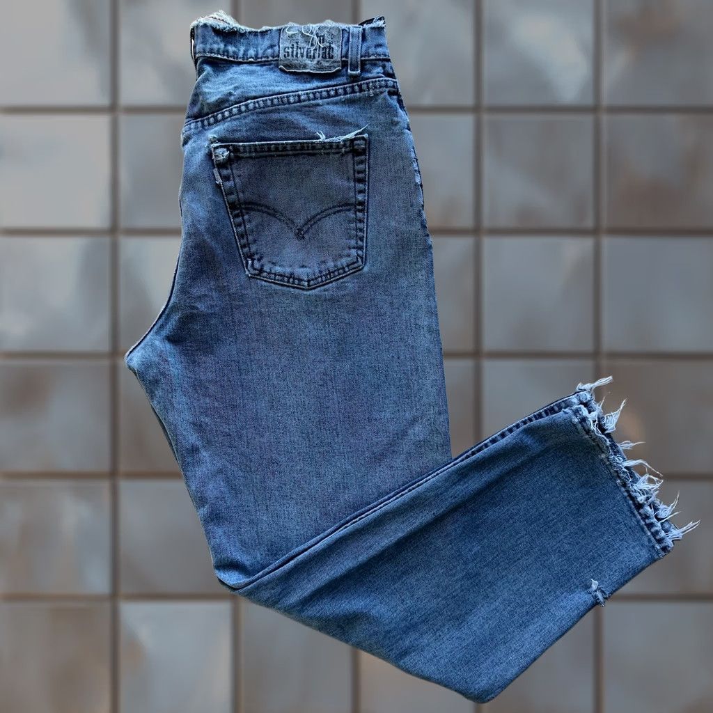 Levi's VINTAGE Levi's Silvertab Jeans 37 Blue 90s Baggy Skater Workwear Distressed Levis 501 Mens Jeans Size US 37 - 1 Thumbnail