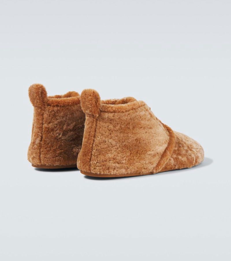 Loewe lago shearling lace-up boots Size US 9 / EU 42 - 5 Thumbnail