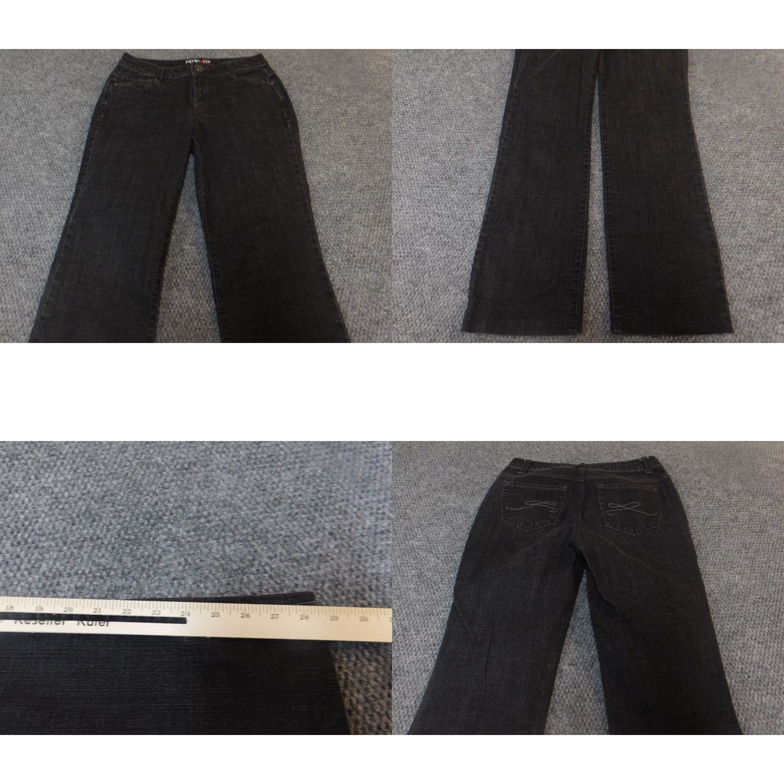 Vintage Style&co Womens Jeans Straight Denim 4 Black Slim Regular 28x28 Cotton Stretch Mid Rise Slim Jeans Womens Size 27" / US 4 / IT 40 - 8 Thumbnail